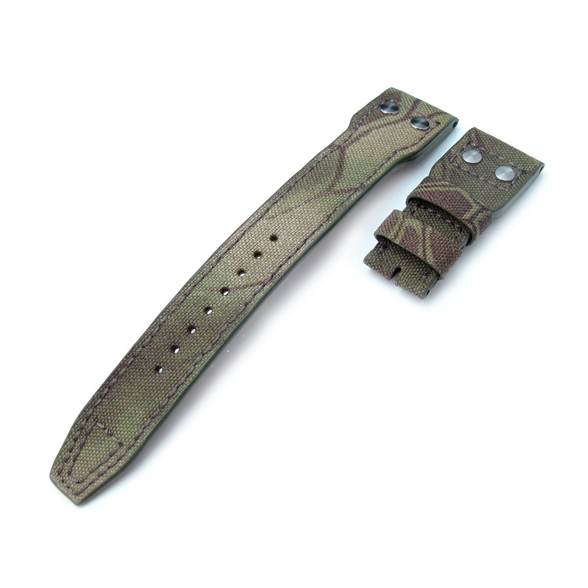 22mm MiLTAT Turtle Camo Nylon Replacement Strap compatible with IWC Big Pilot,?Rivet?Lug
