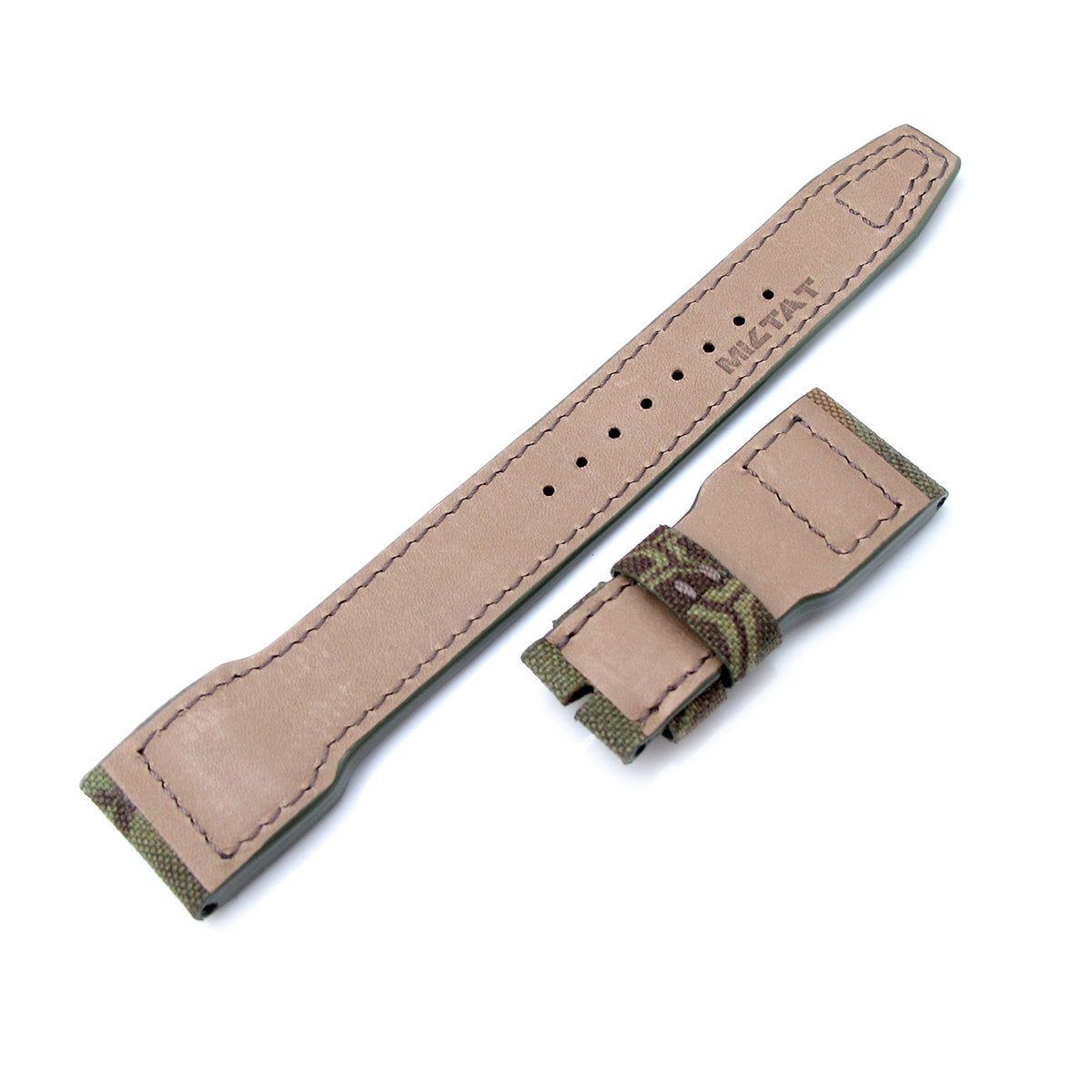 22mm MiLTAT Turtle Camo Nylon Replacement Strap compatible with IWC Big Pilot,?Rivet?Lug
