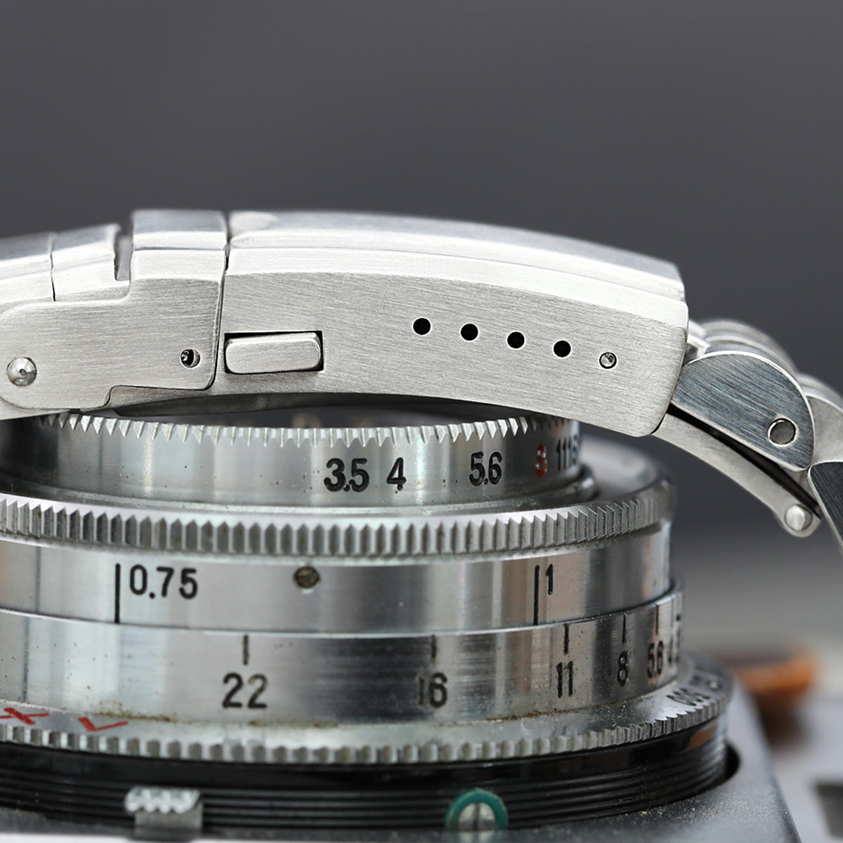 16mm, 18mm or 20mm Solid 316L Stainless Steel Double Locks Turning Clasp, Button Control, Brushed