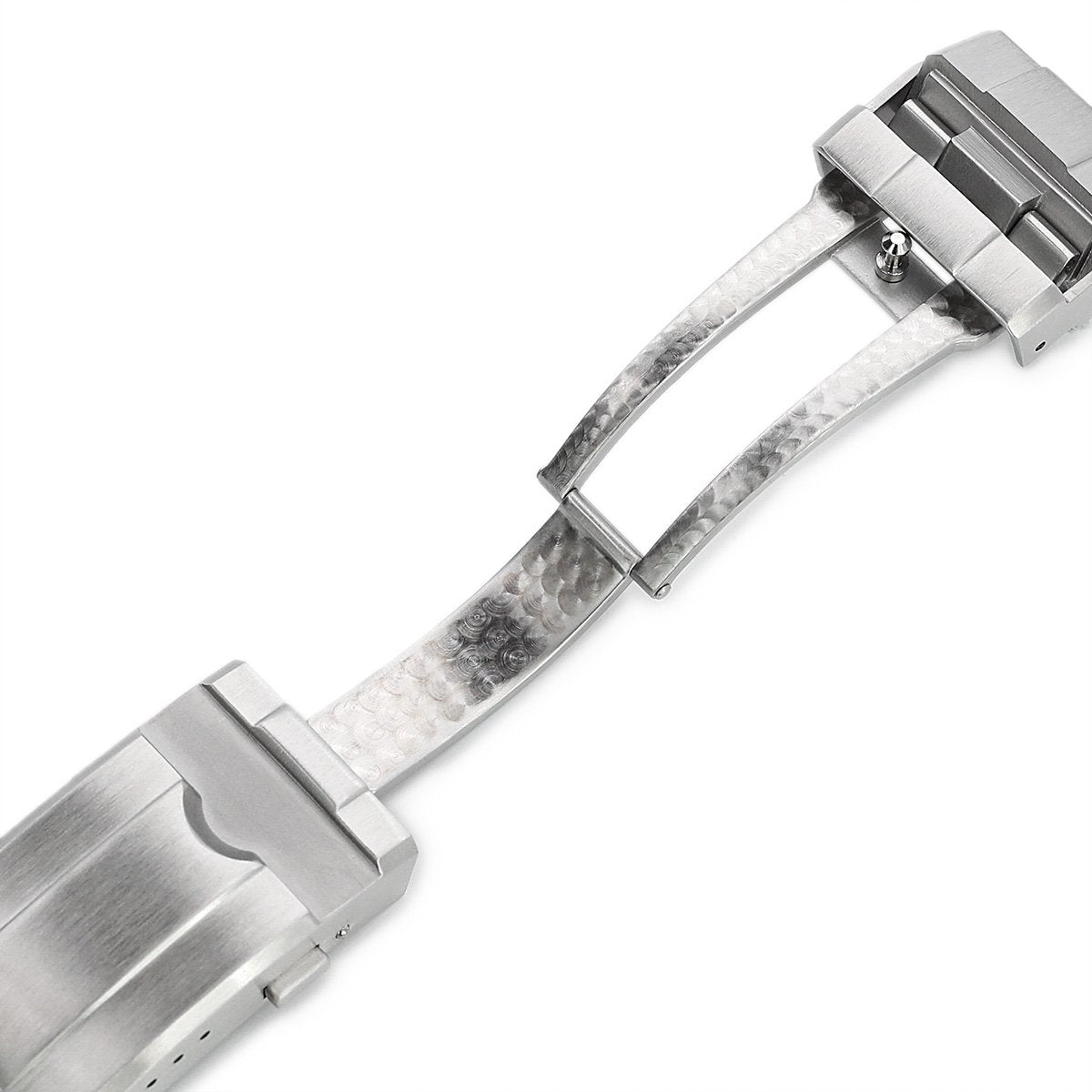 16mm, 18mm or 20mm Solid 316L Stainless Steel Double Locks Turning Clasp, Button Control, Brushed
