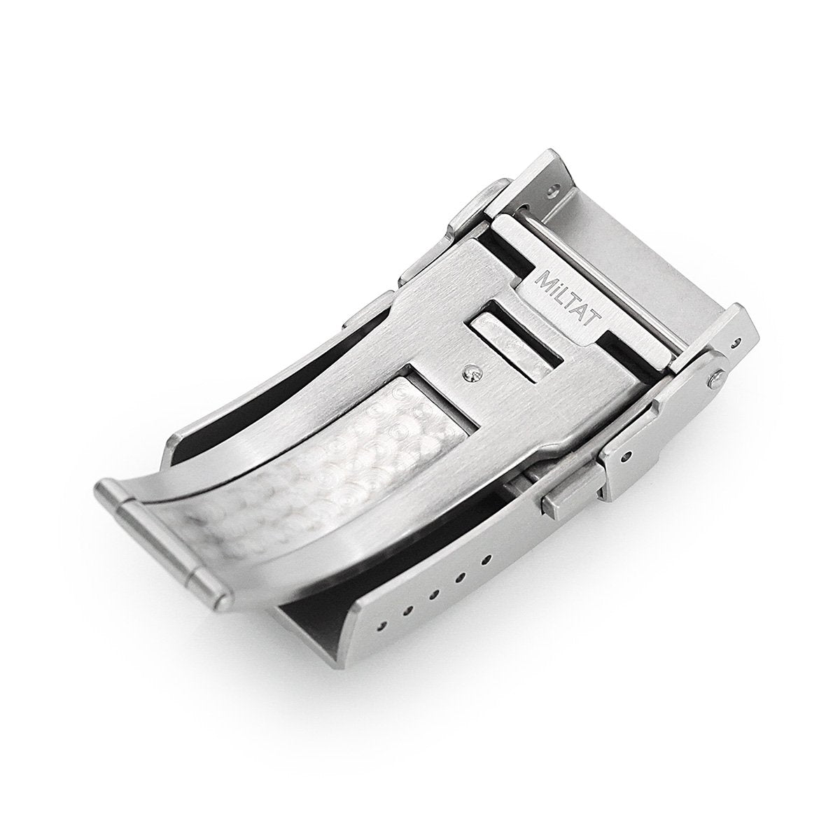 16mm, 18mm or 20mm Solid 316L Stainless Steel Double Locks Turning Clasp, Button Control, Brushed