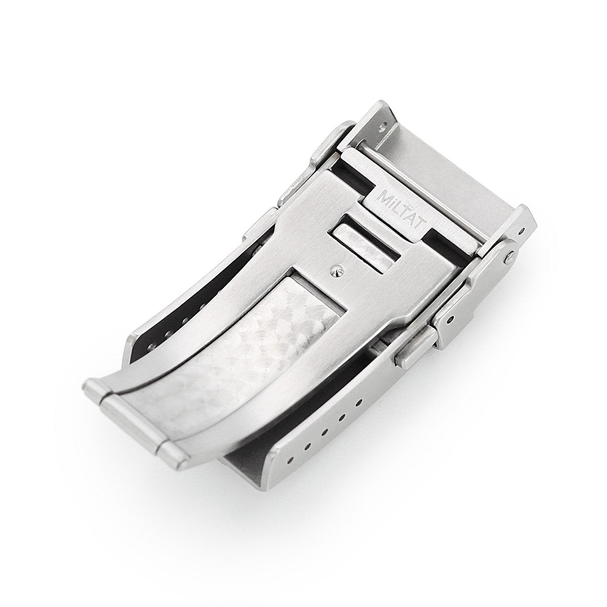 16mm, 18mm or 20mm Solid 316L Stainless Steel Double Locks Turning Clasp, Button Control, Brushed & Polished center