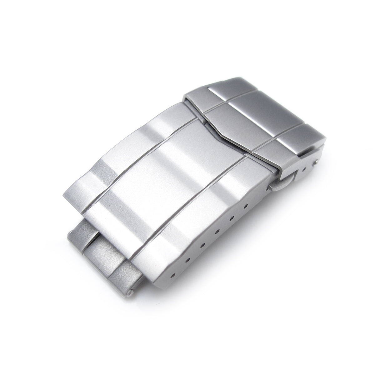 18mm, 20mm Solid 316L Stainless Steel Double Locks SUB Diver Clasp, Button Control, Sandblasted