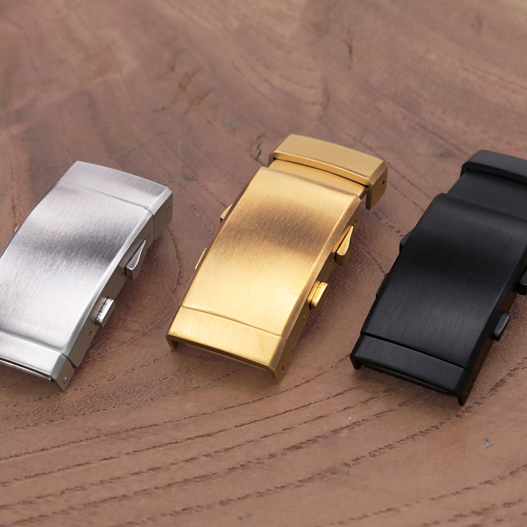 18mm 316L Stainless Steel Wetsuit Ratchet Buckle Button Control diver extension clasp, Brushed IP Gold