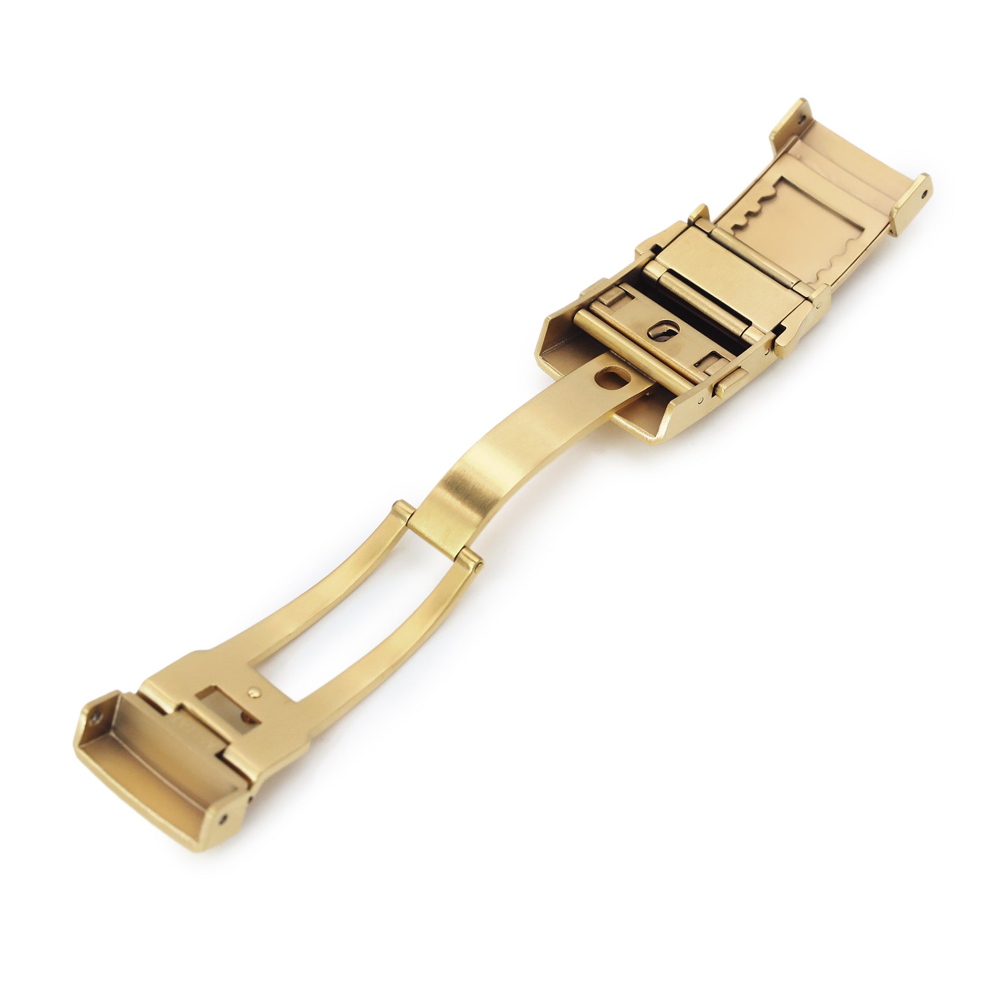 18mm 316L Stainless Steel Wetsuit Ratchet Buckle Button Control diver extension clasp, Brushed IP Gold