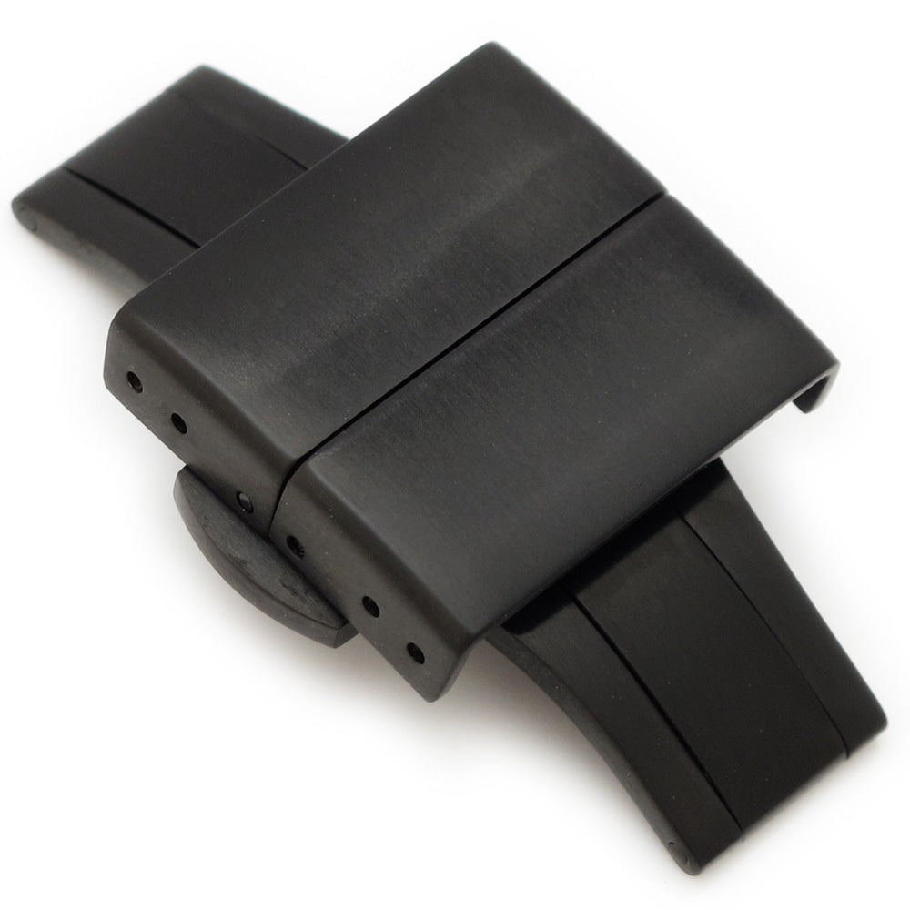 20mm, 22mm, 24mm Deployment Buckle / Clasp, PVD Black Stainless Steel with Release Button B
