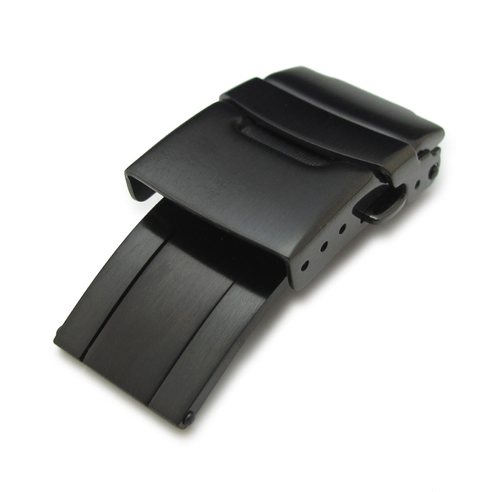 18mm Stainless Steel Diver Clasp Double Lock Button Diver Buckle, Diamond-like Carbon (DLC coating)