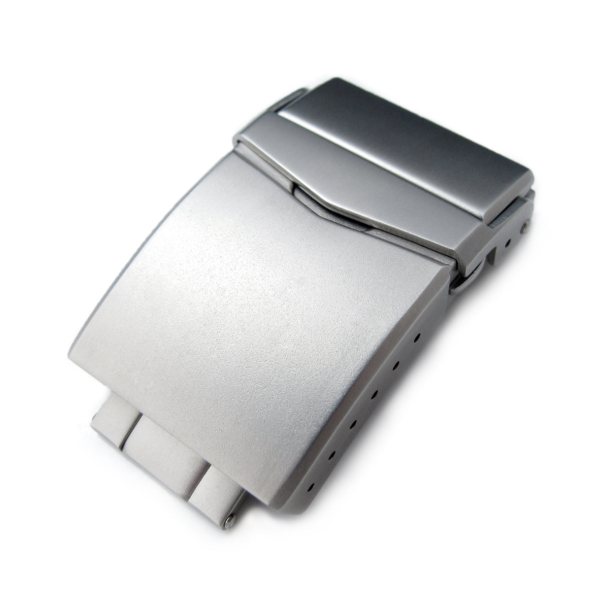20mm, 22mm Stainless Steel V Clasp Double Lock Button Diver Buckle, Sandblasted