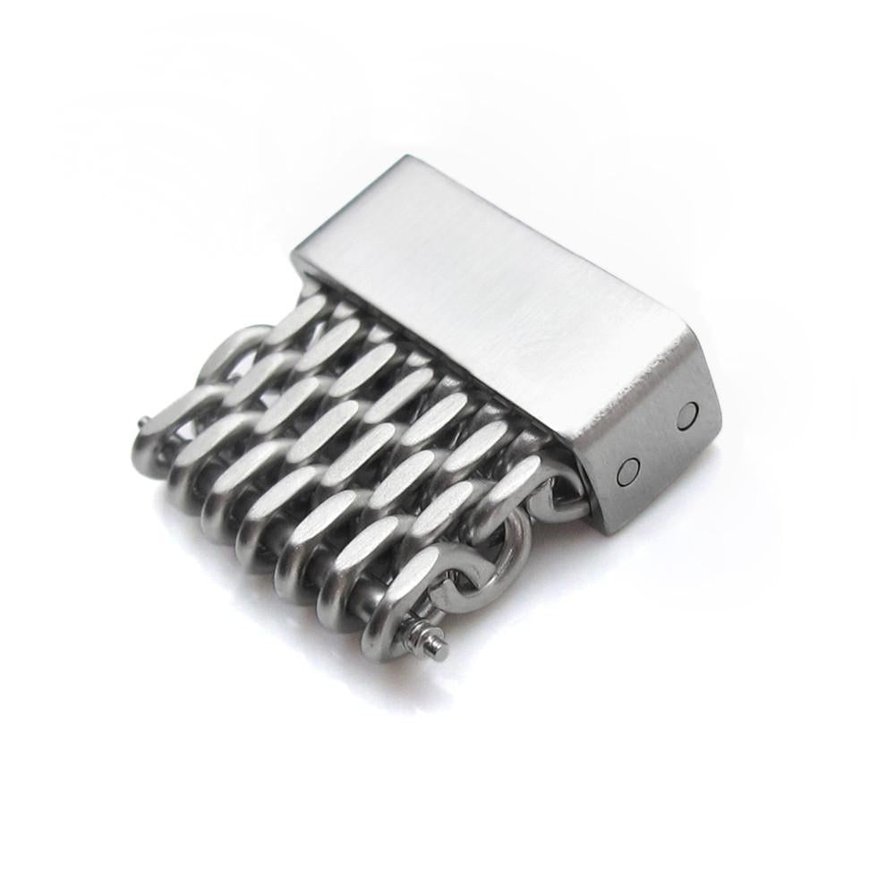 18mm, 20mm, 22mm or 24mm Stainless Steel mesh band extension piece, Brushed