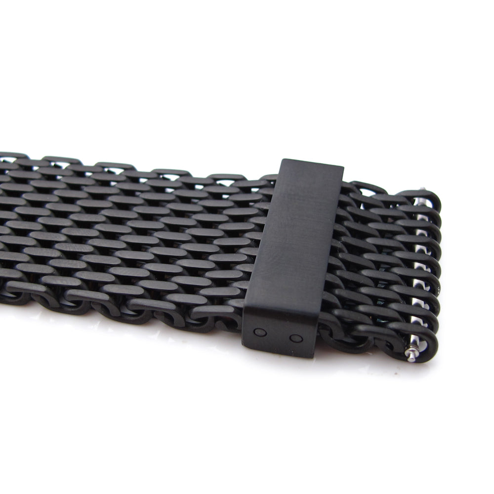 18mm,20mm,22mm or 24mm Stainless Steel mesh band extension piece, PVD Black