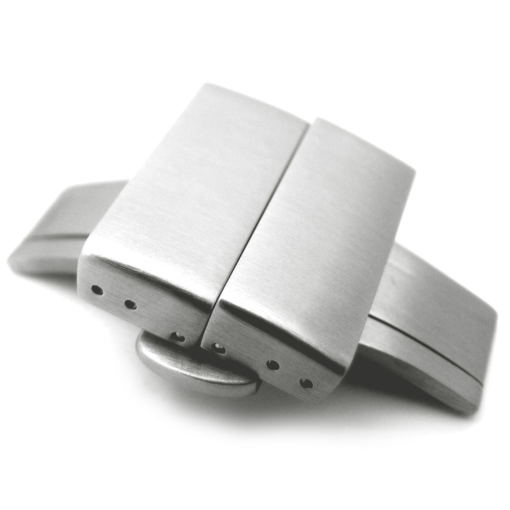 20mm, 22mm, 24mm Deployment Buckle / Clasp, Brushed Stainless Steel with Release Button