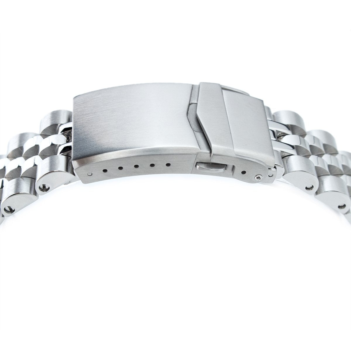 20mm Angus-J Louis JUB Watch Band for Seiko Sumo SBDC001 SBDC031 SBDC081, Stainless Steel - Brushed, Polished Center Links, V Diver Clasp
