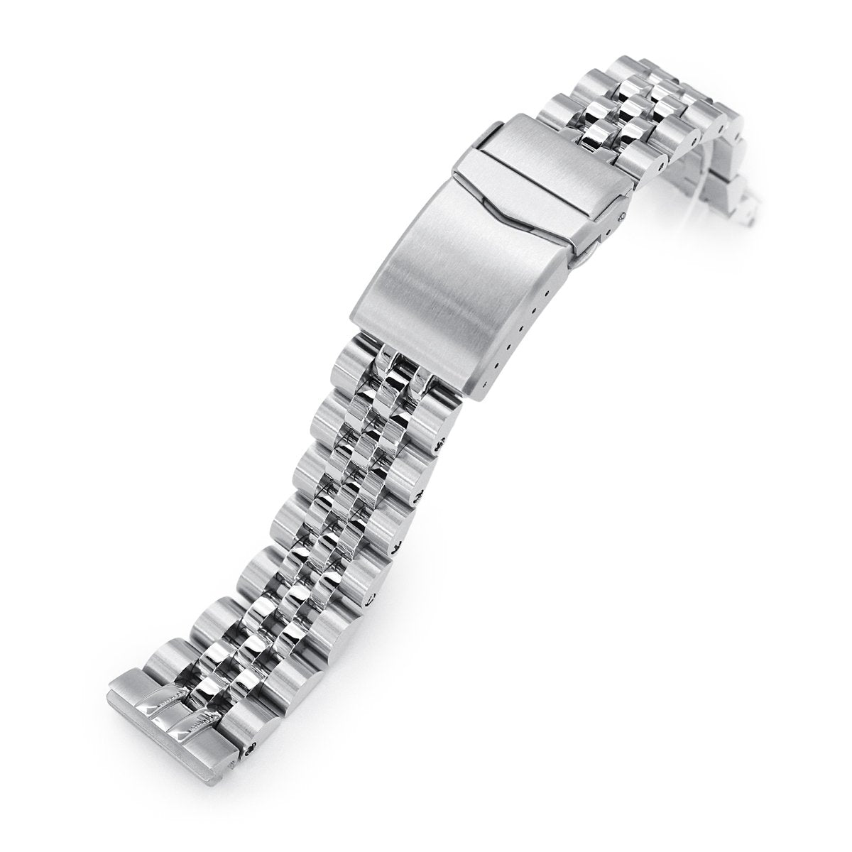 20mm Angus-J Louis Watch Band for Seiko 62MAS Reissue SBDC051 SBDC053 SBDC055, Stainless Steel - Brushed with Polished Center, V Diver Clasp