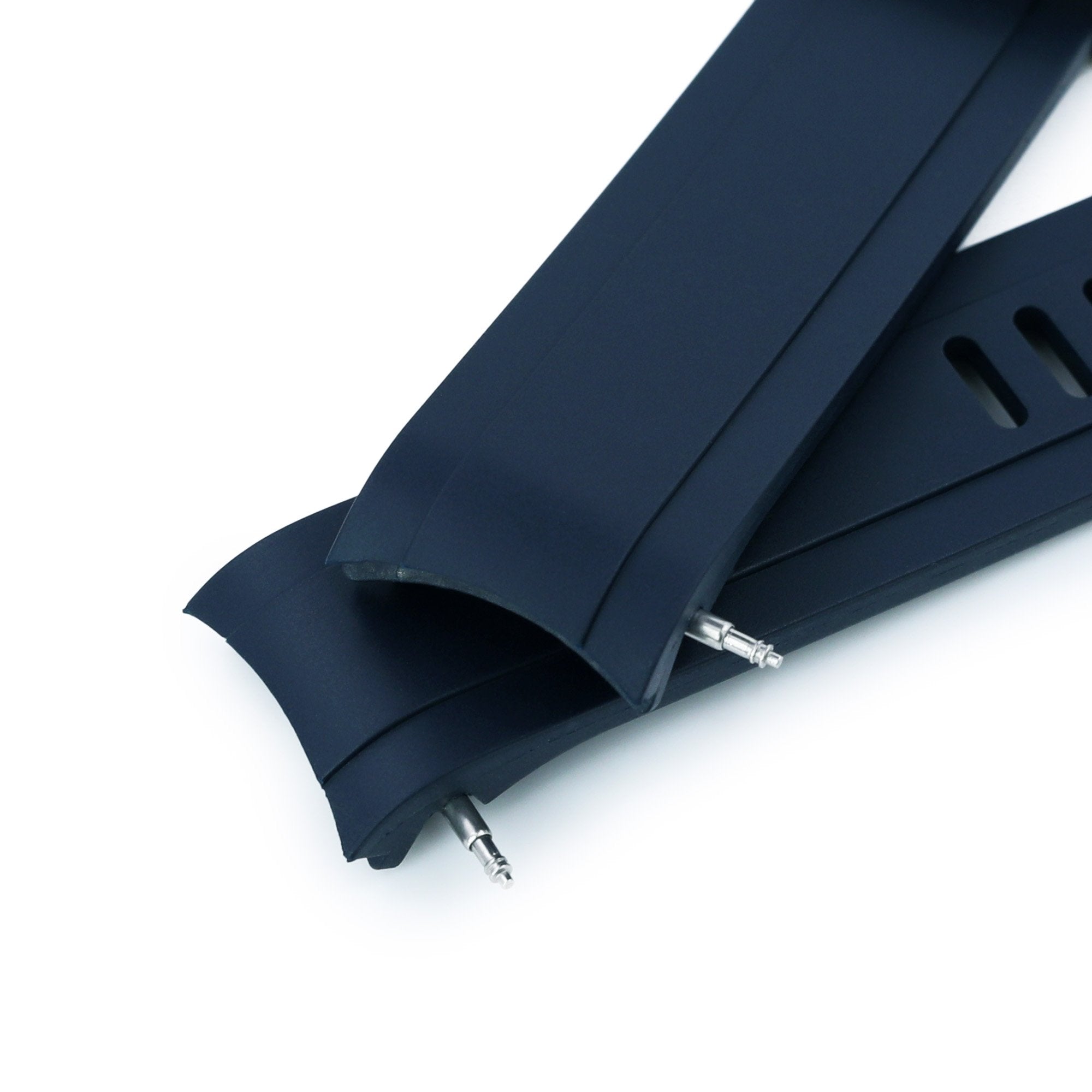 20mm Crafter Blue - Dark Blue Rubber Curved Lug Watch Strap compatible with Seiko Baby MM200 & Mini Turtles