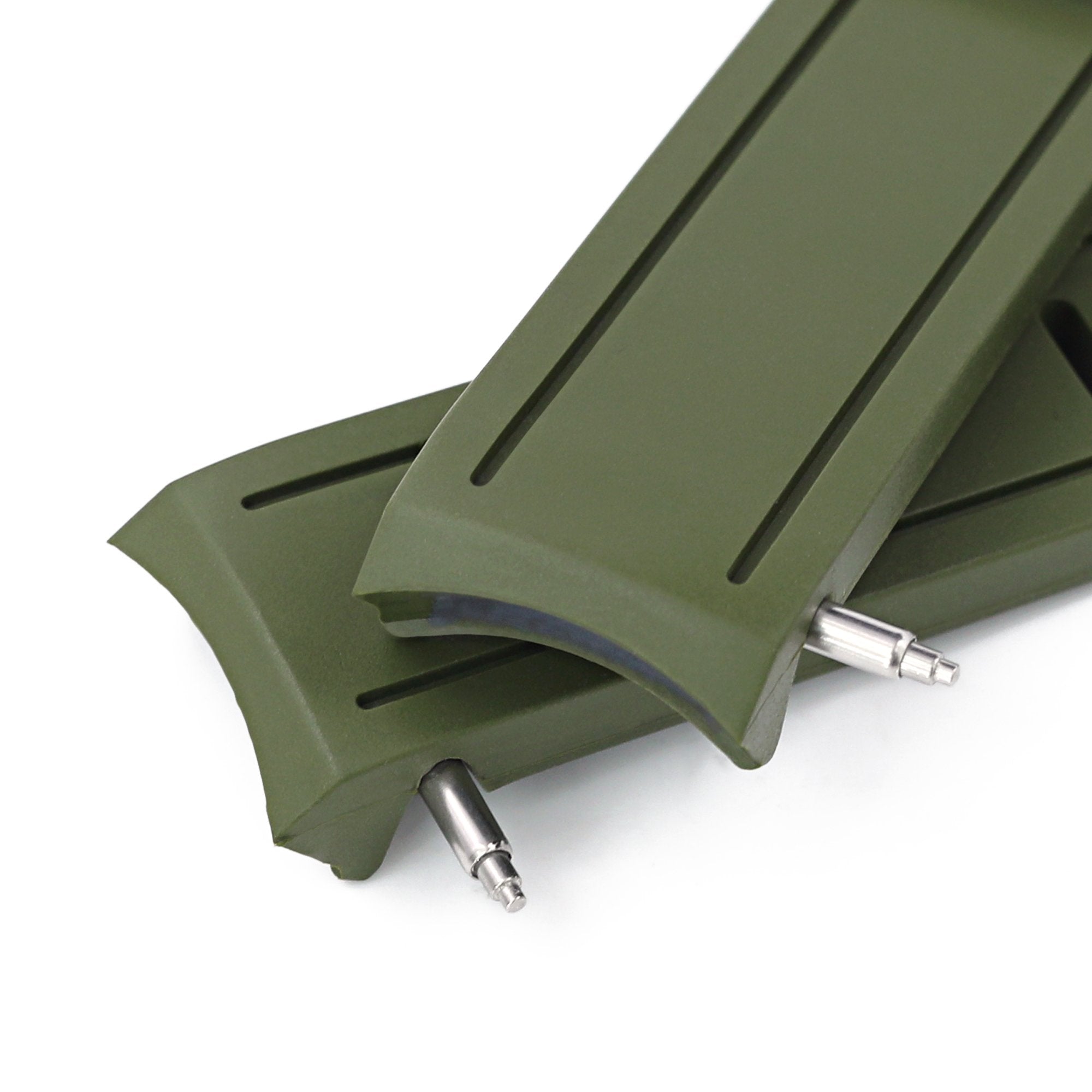 20mm Crafter Blue - Military Green Rubber Curved Lug Watch Band compatible with Seiko Sumo SBDC001, SBDC031 & SPB101