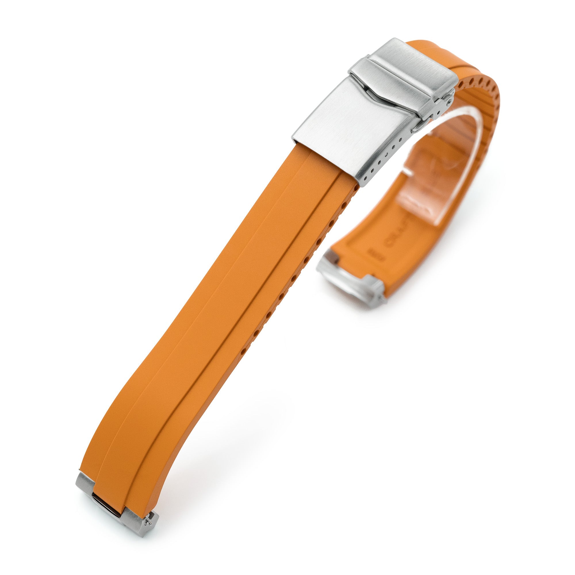 20mm Crafter Blue - MX03-143 Orange FKM Rubber Strap With End Links For Seiko 63MAS Diver 40.50mm SPB143 SPB145