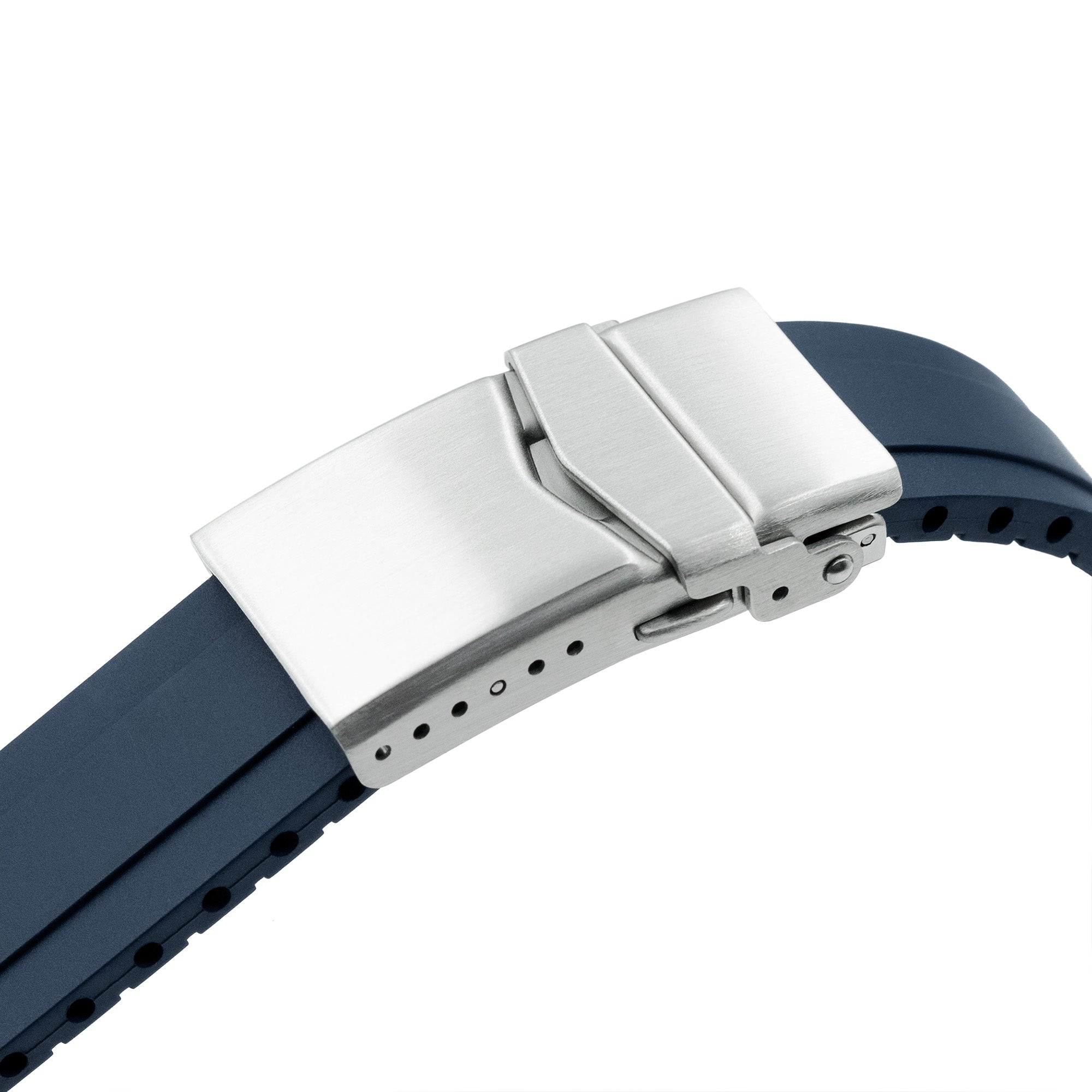 20mm Crafter Blue - MX03-813 Blue FKM Rubber Strap With End Links For Seiko Speedtimer SSC813