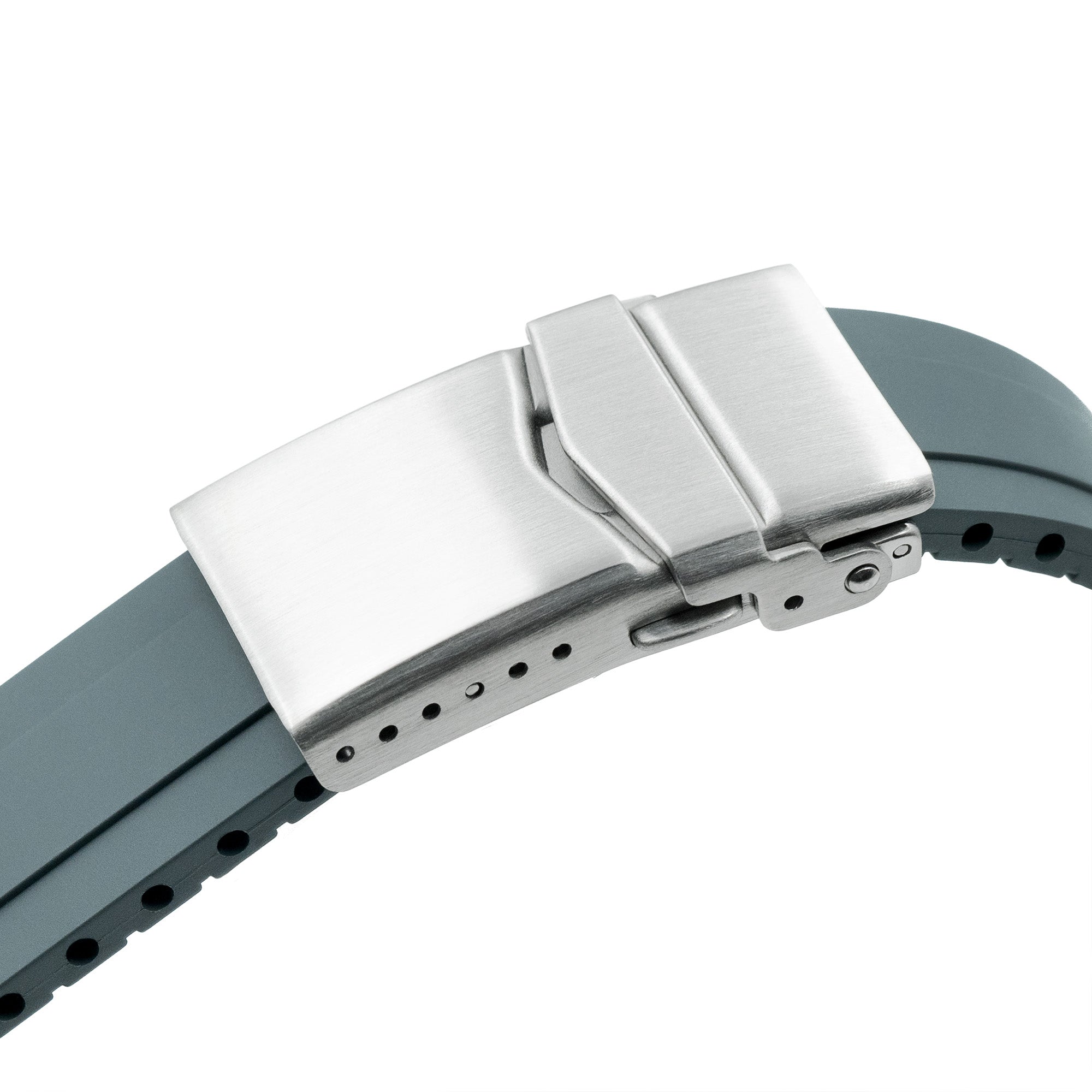 20mm Crafter Blue - MX03-813 Light-Grey FKM Rubber Strap With End Links For Seiko Speedtimer SSC813
