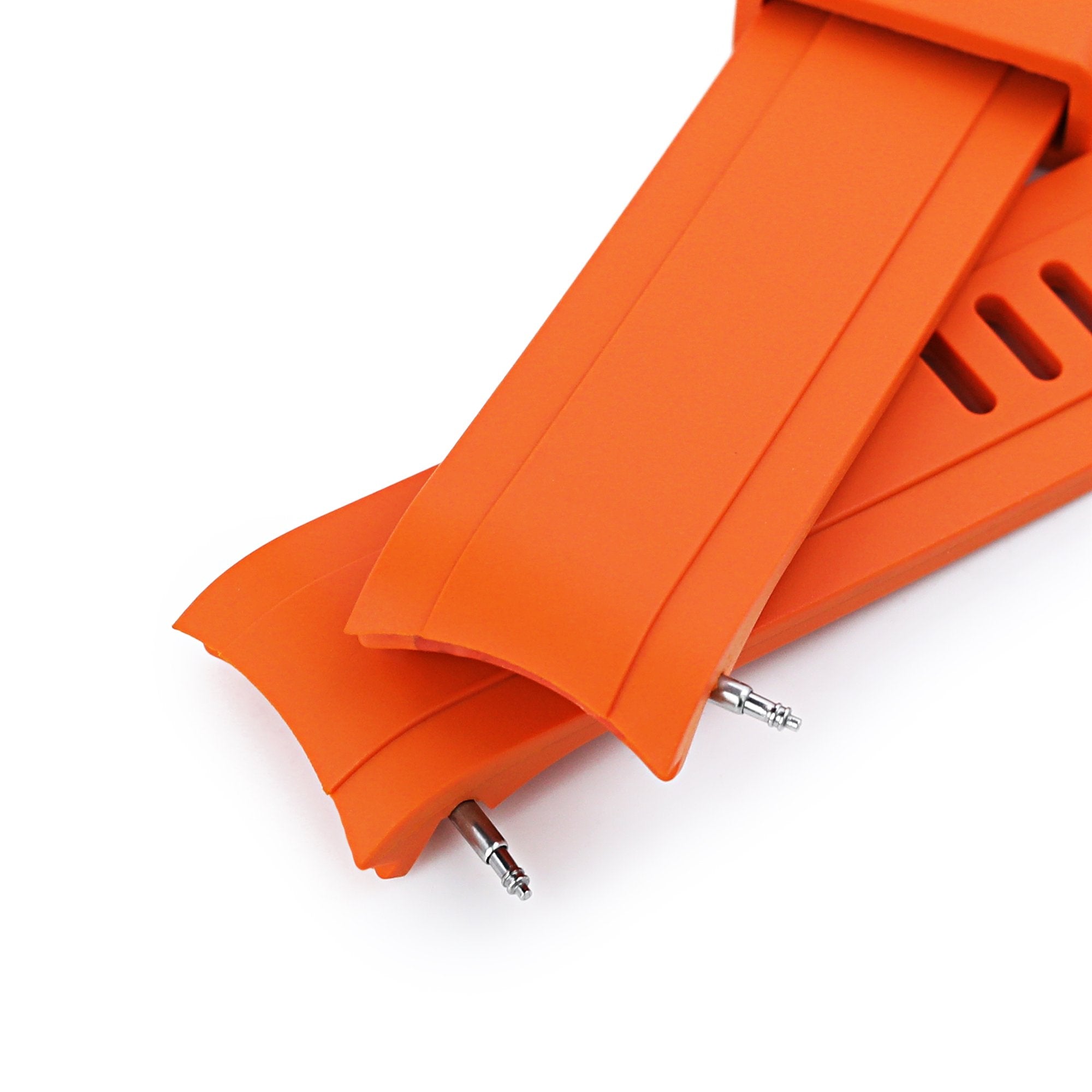 20mm Crafter Blue - Orange Rubber Curved Lug Watch Strap compatible with Seiko Baby MM200 & Mini Turtles SRPC35