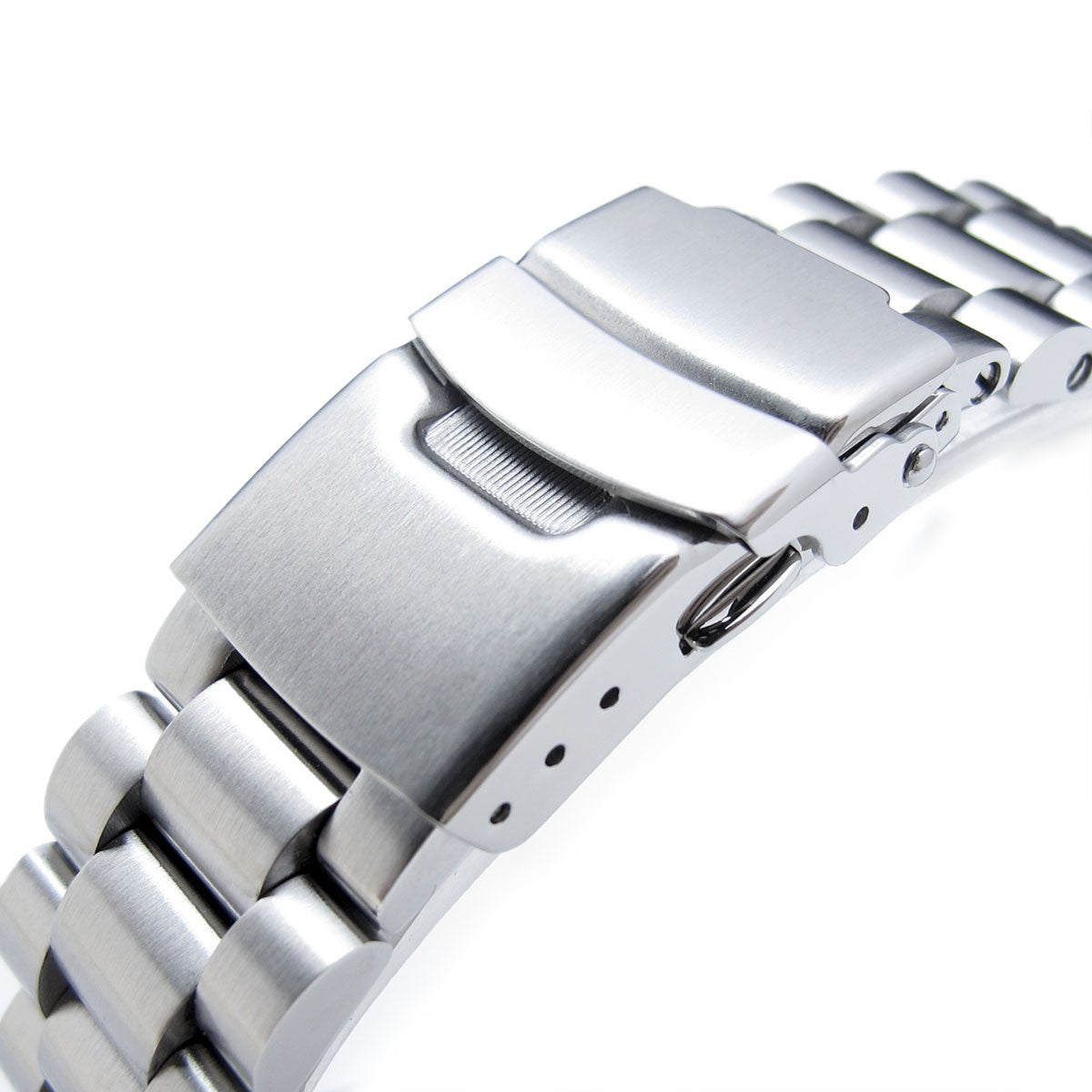 20mm Endmill Watch Band compatible with Seiko Solar Power SSC015, Diver Clasp Brushed