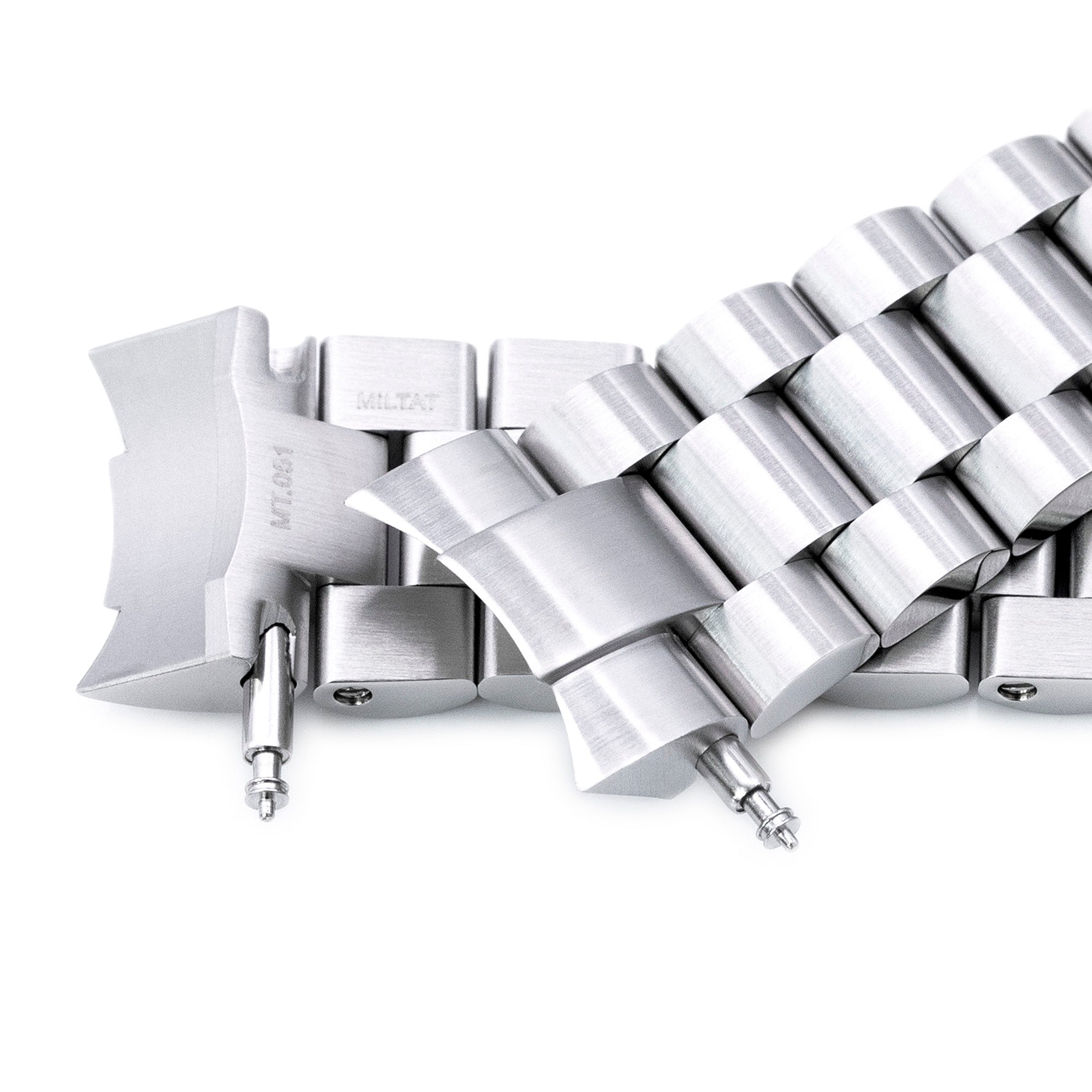 20mm Endmill Watch Band compatible with Seiko Solar Power SSC015, Diver Clasp Brushed