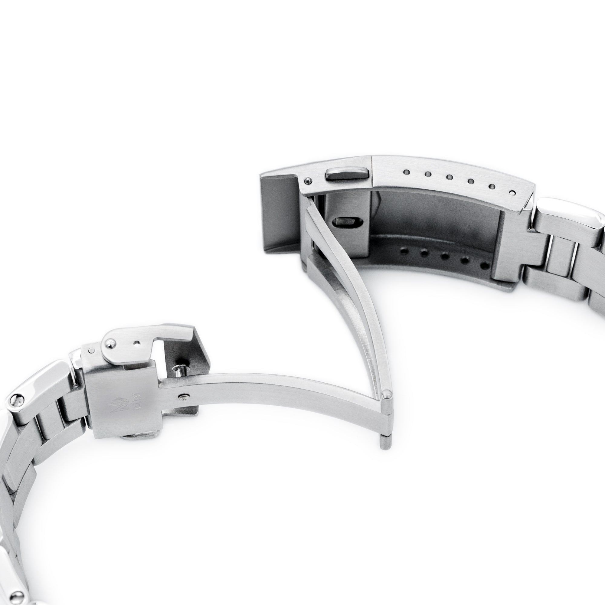 20mm Insert Endlink Super-O Boyer Watch Band for Seiko Alpinist SARB017 SPB155 SBEJ005 (compatible with Hamilton Khaki H70455733), Stainless Steel - Brushed, V Diver Clasp