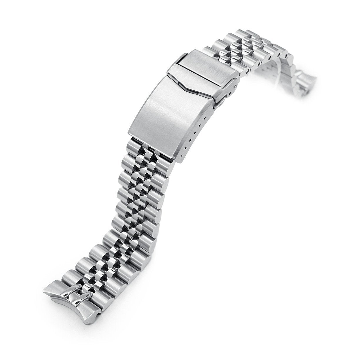 20mm Super-J Louis JUB Watch Band compatible with Seiko SKX013, 316L Stainless Steel V-Clasp Brushed