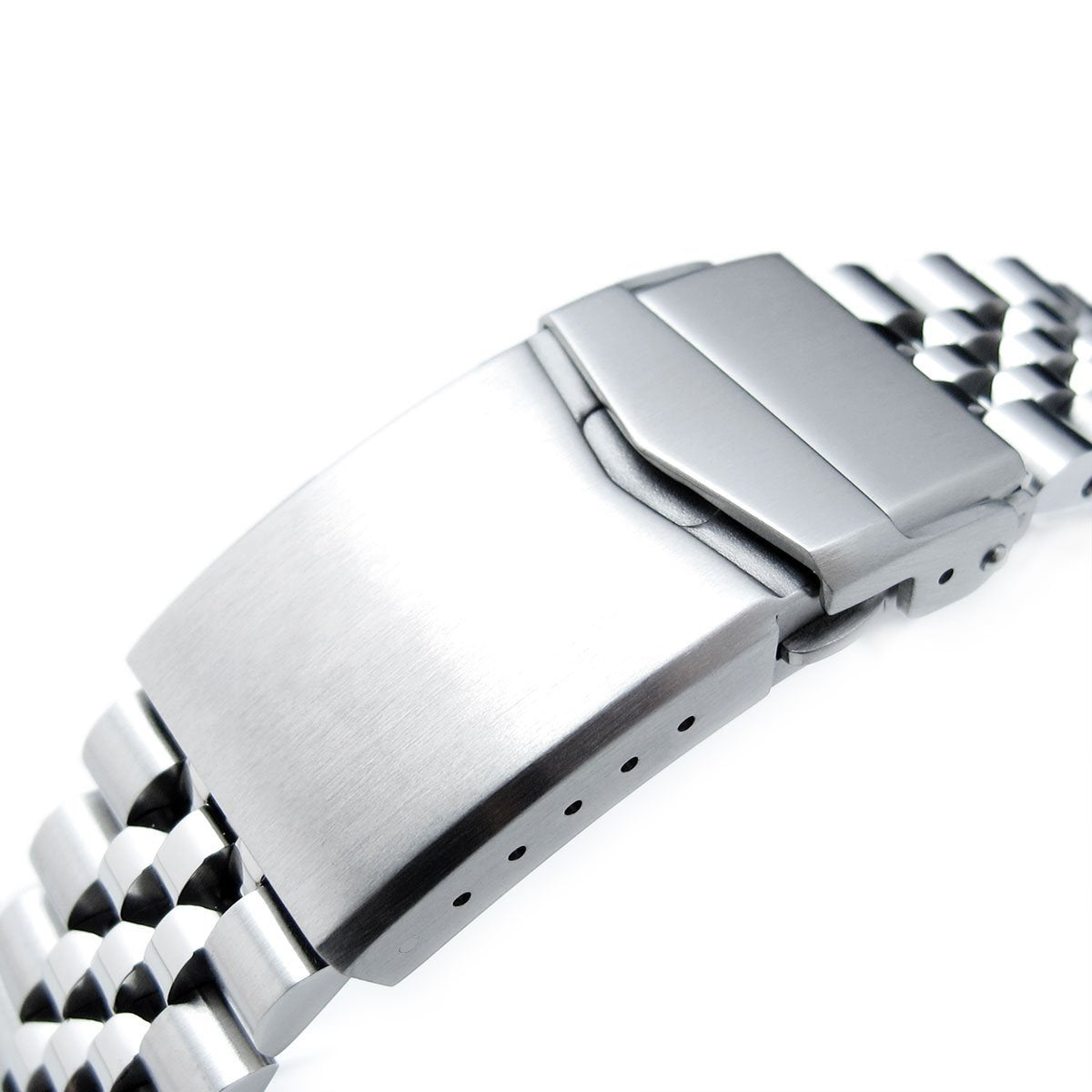 20mm Super-J Louis JUB Watch Band compatible with Seiko SKX013, 316L Stainless Steel V-Clasp Brushed