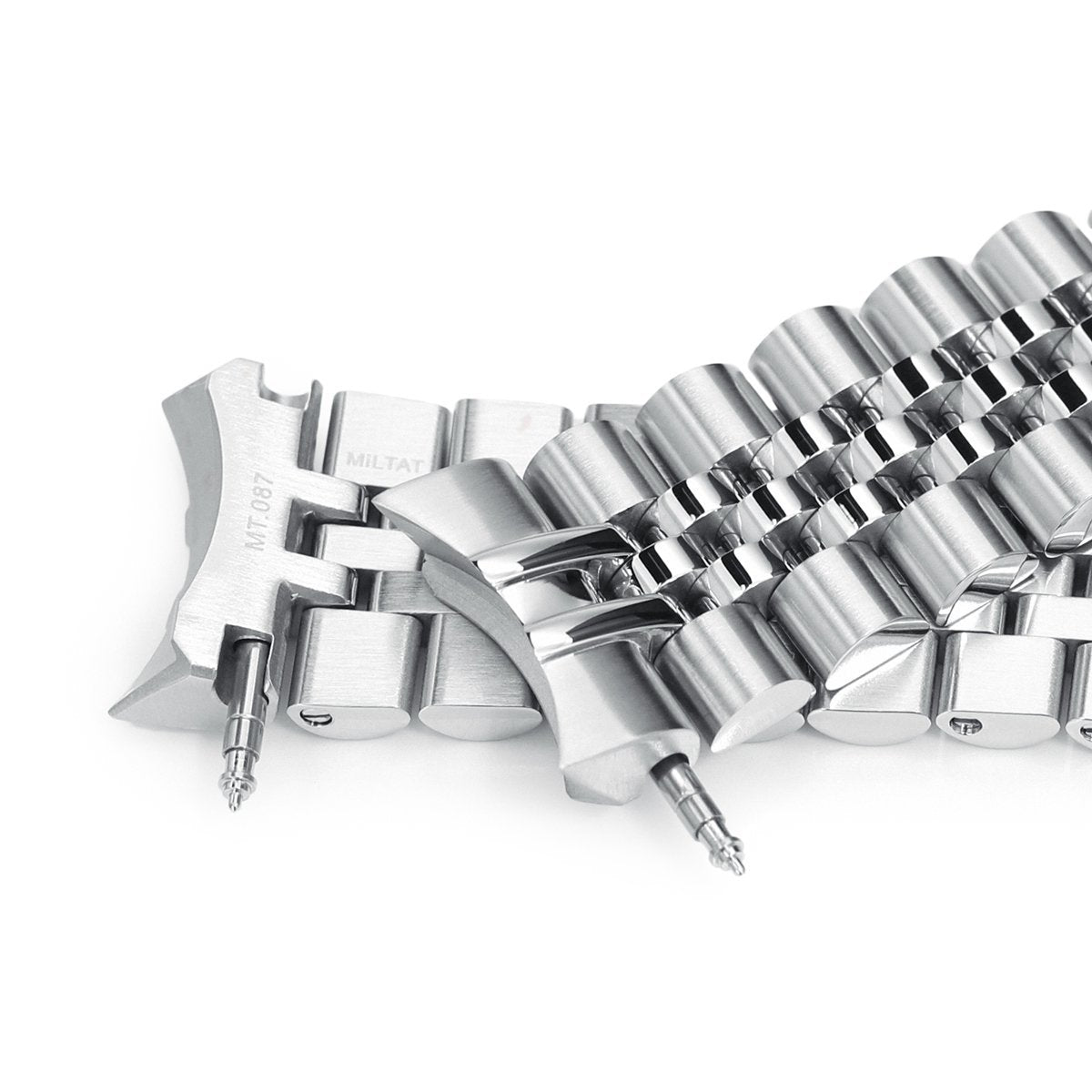 20mm Super-J Louis JUB Watch Band compatible with Seiko SKX013, 316L Stainless Steel V-Clasp Brushed