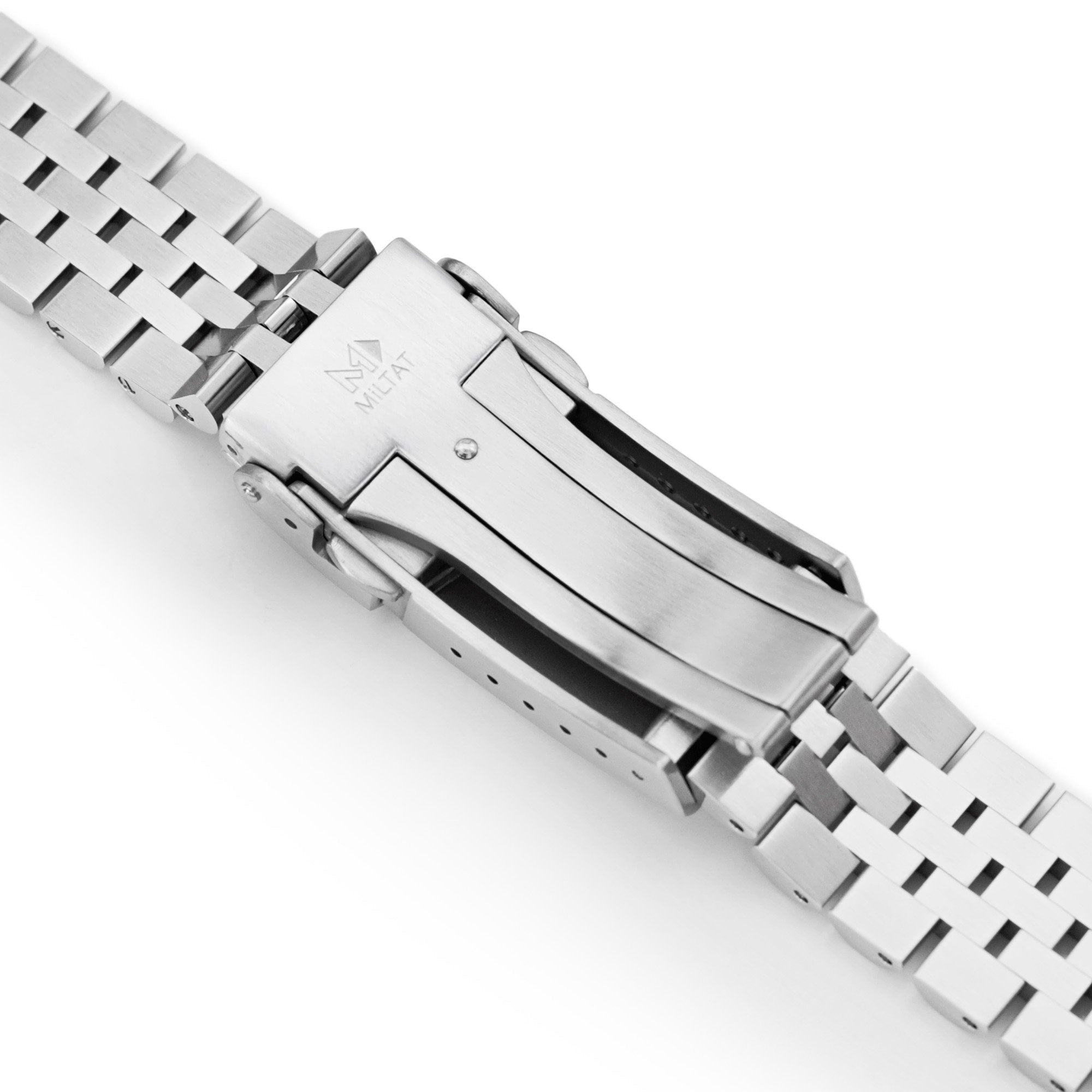 20mm Super-JUB II Watch Band for Seiko Alpinist SARB017 SPB155 SBEJ005 (compatible with Hamilton Khaki H70455733), Stainless Steel - Polished Center Links, V Diver Clasp