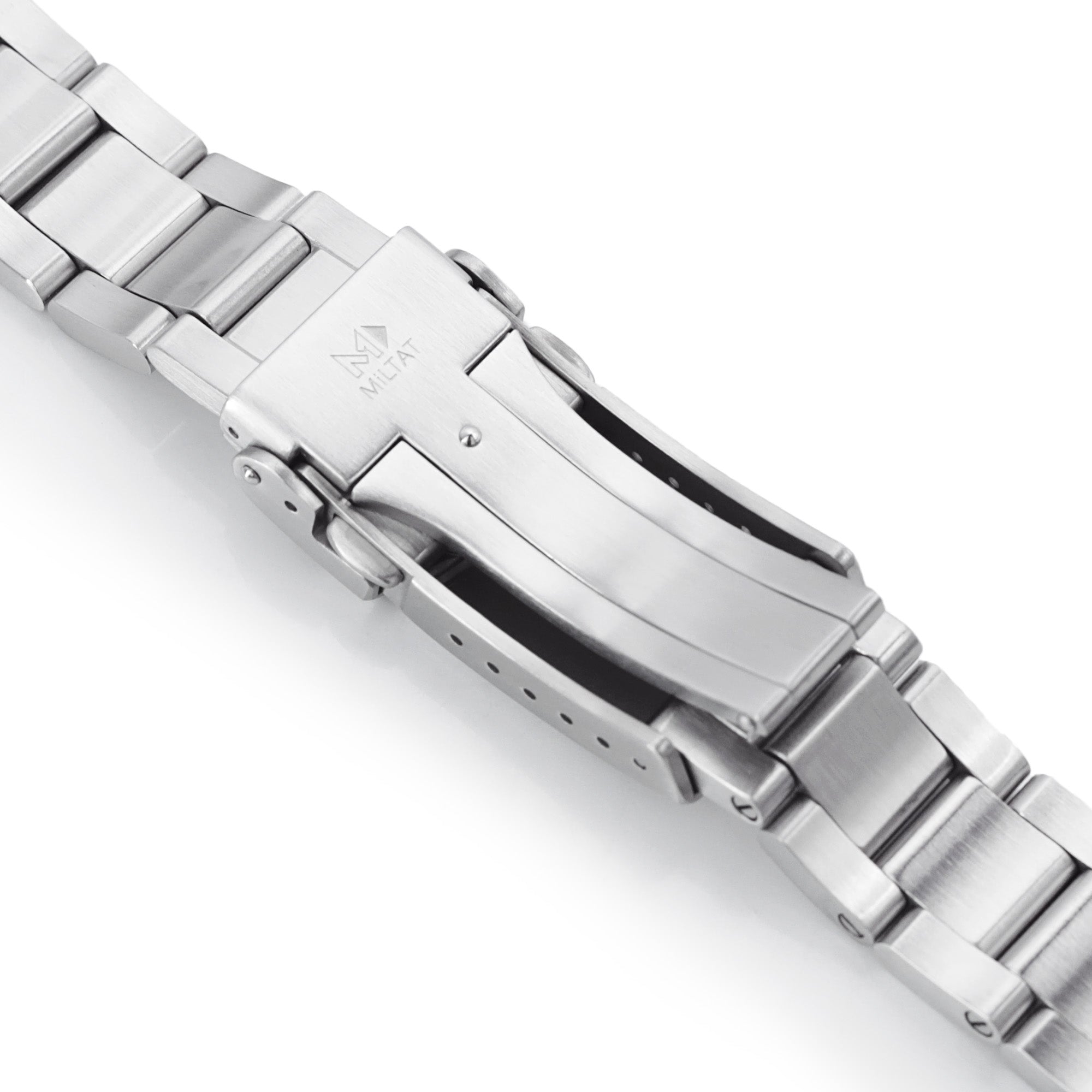 20mm Super-O Boyer Watch Band compatible with Seiko SKX013, 316L Stainless Steel V-Clasp Button Double Lock