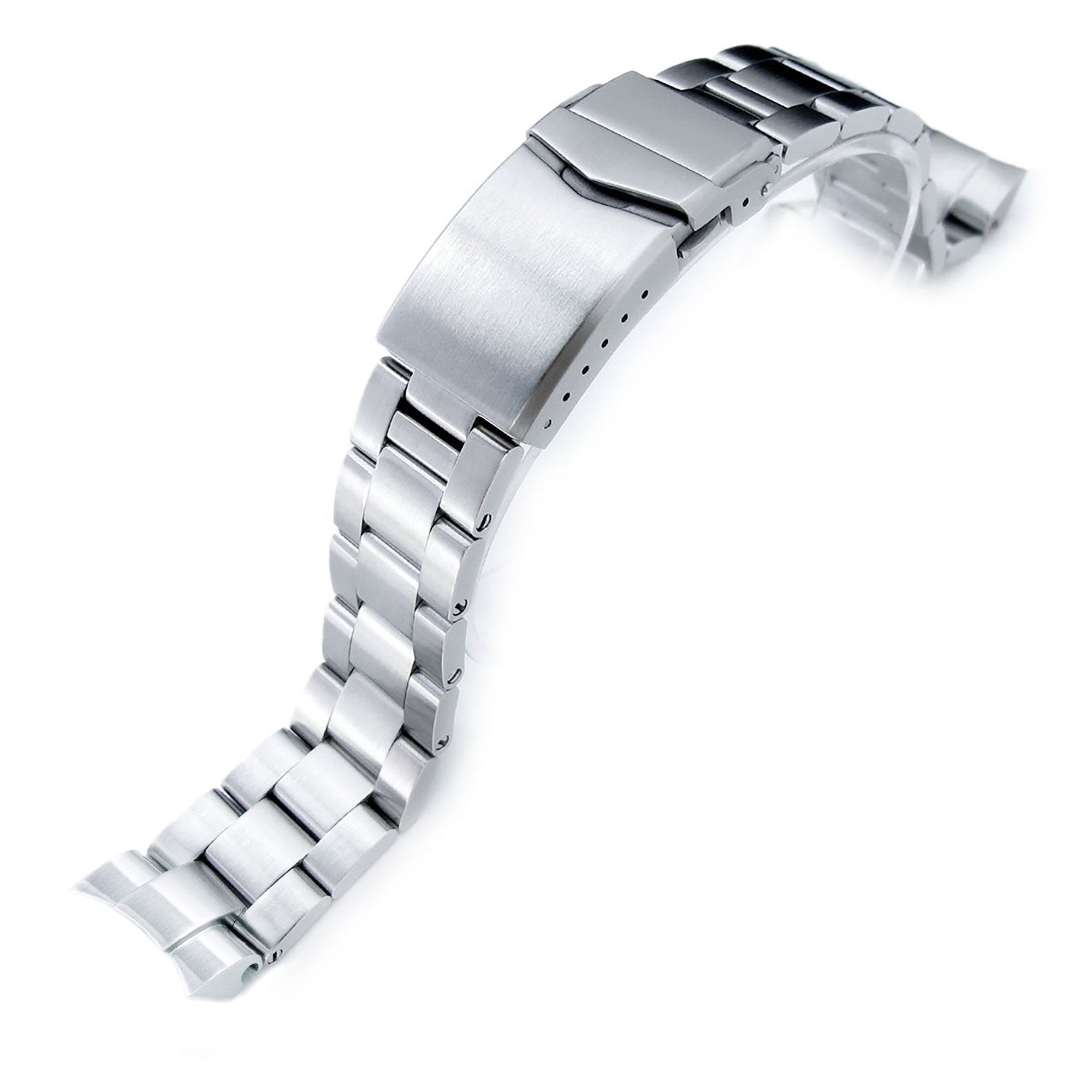 20mm Super-O Boyer Watch Band compatible with Seiko Solar Power SSC015, 316L Stainless Steel V-Clasp Button Double Lock