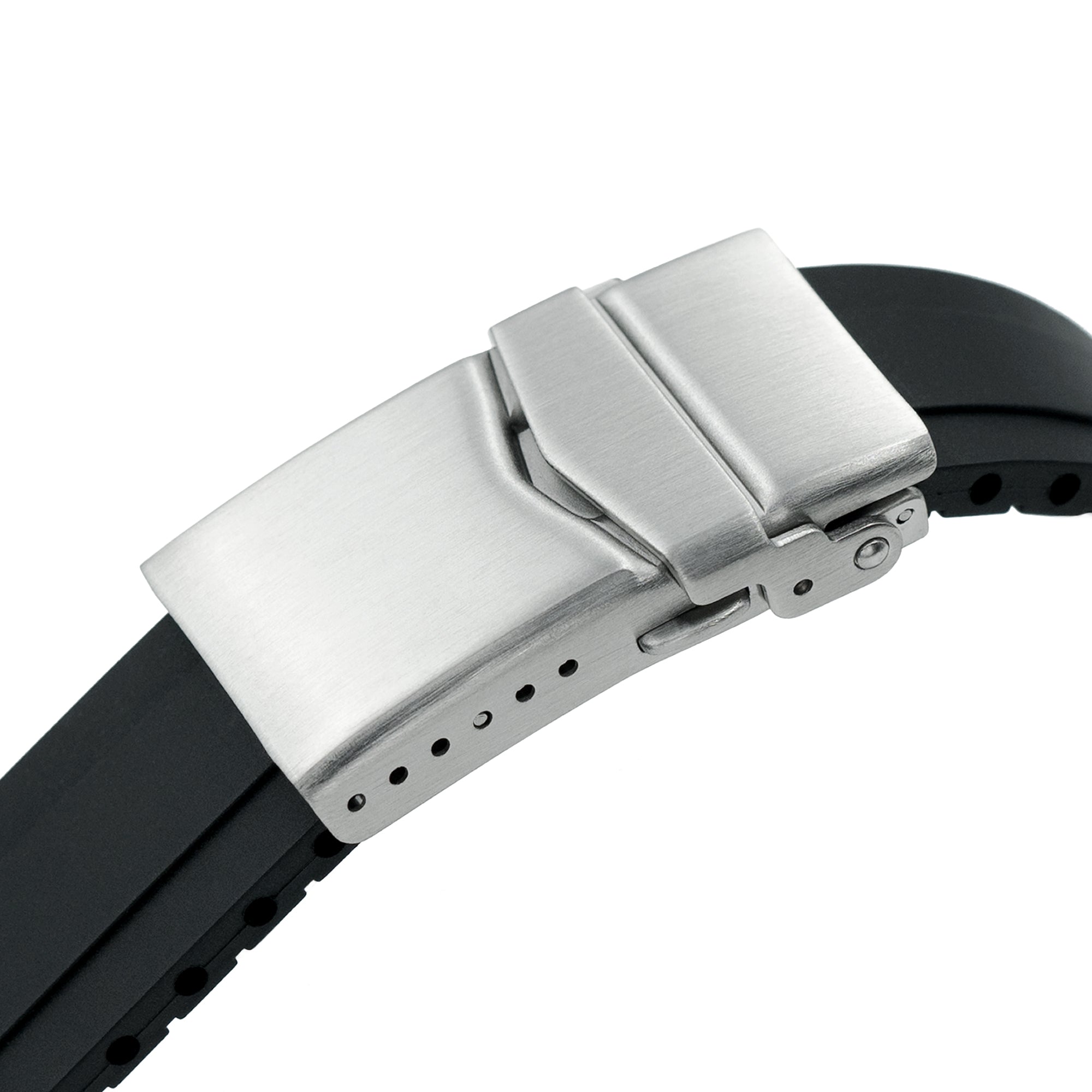21mm Crafter Blue - MX03-911 Black FKM Rubber Strap with Curved End Links For Seiko Speedtimer SSC911