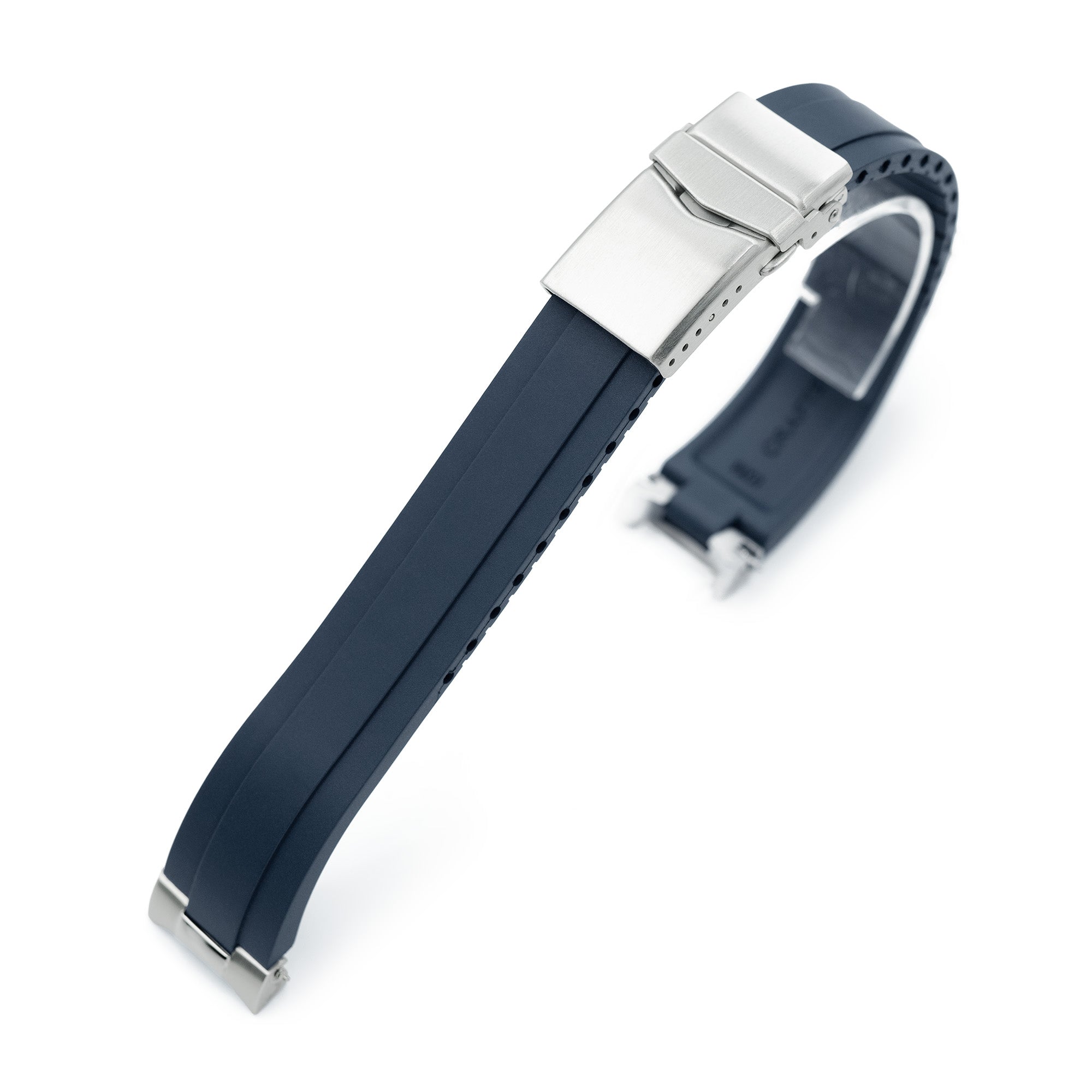 21mm Crafter Blue - MX03-911 Blue FKM Rubber Strap with Curved End Links For Seiko Speedtimer SSC911