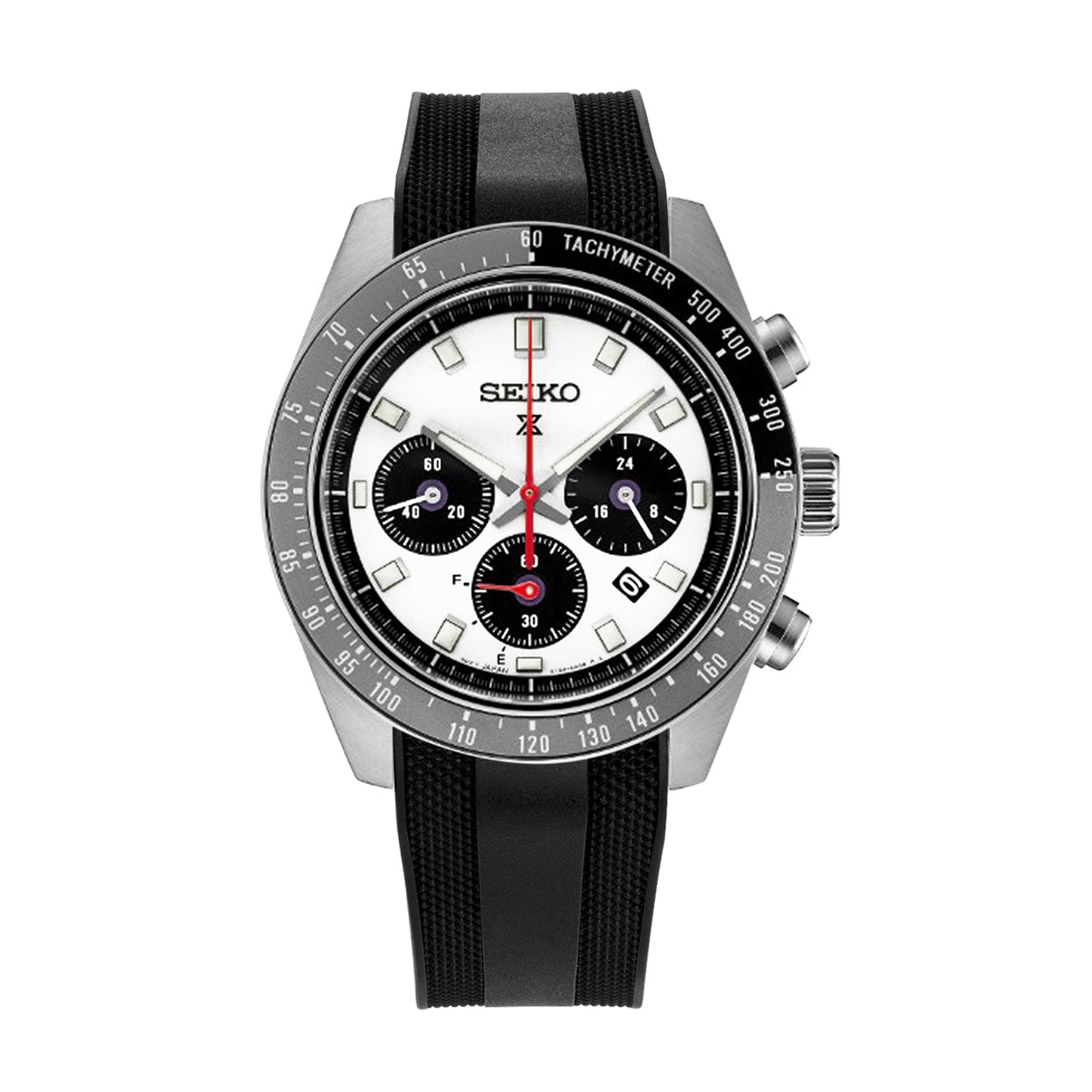21mm StrapXPro - Black SMX02A Rubber Strap compatible with Seiko Speedtimer SSC911 Series