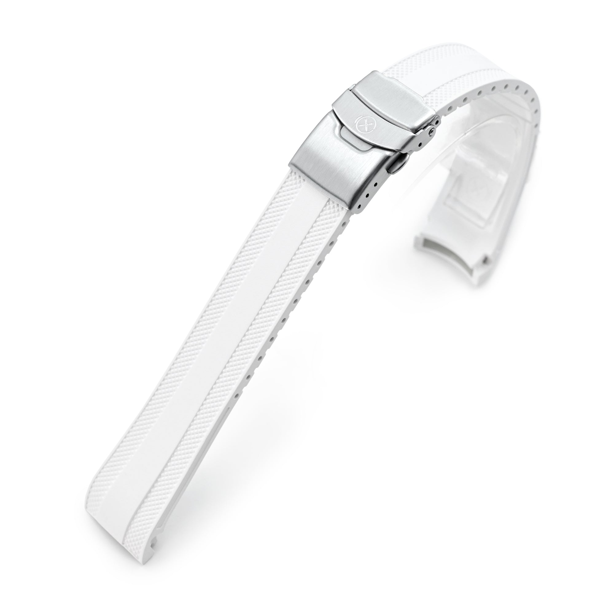 21mm StrapXPro - White SMX02A Rubber Strap compatible with Seiko Speedtimer SSC911 Series