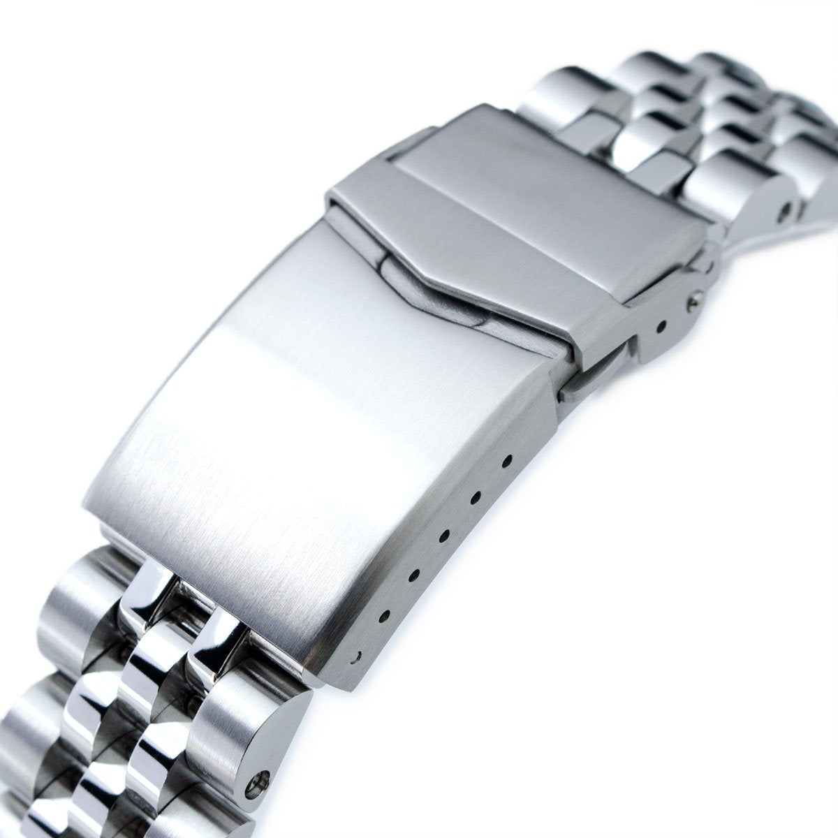 22mm Angus-J Louis JUB Watch Band for Seiko New Turtles SRP777 SRP775 SRPA21 (PADI), Stainless Steel - Brushed, Polished Center Links, V Diver Clasp