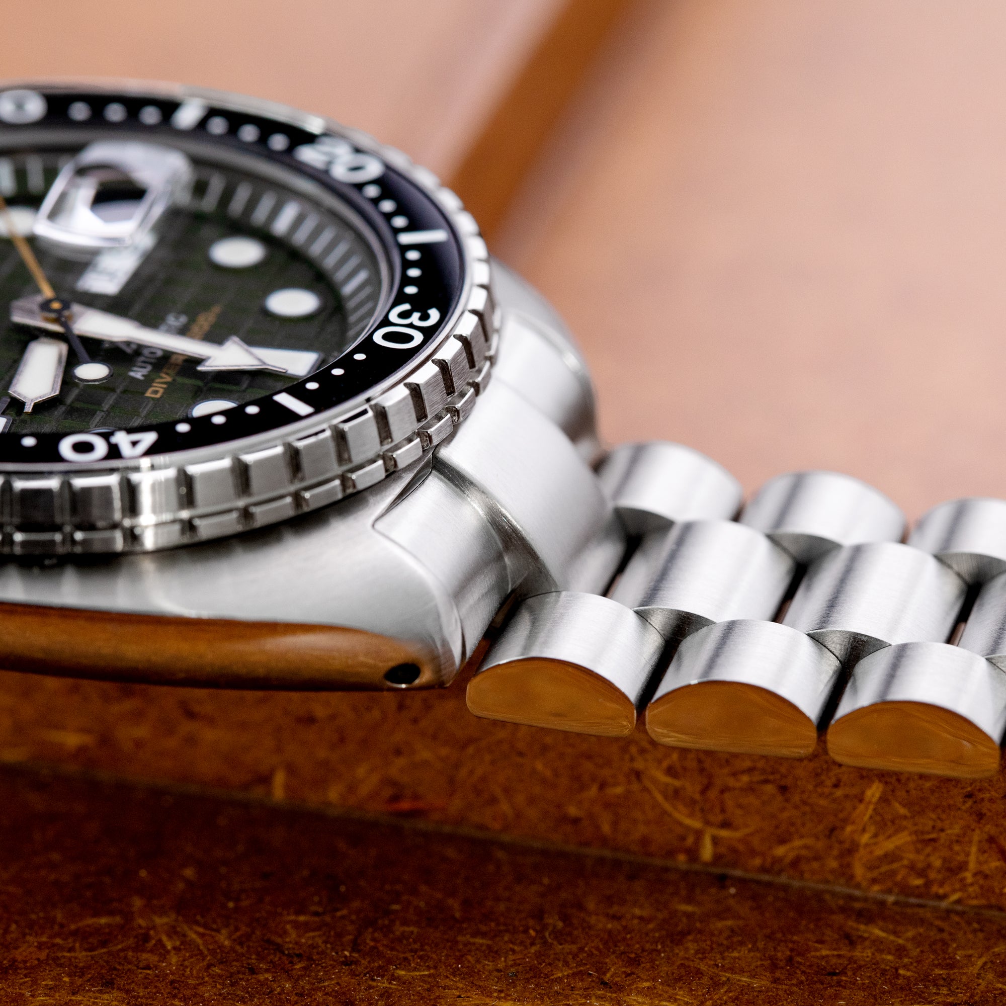 22mm Endmill Watch Band for Seiko New Turtles SRP777 SRP775 SRPA21 (PADI), Stainless Steel - Brushed, V Diver Clasp