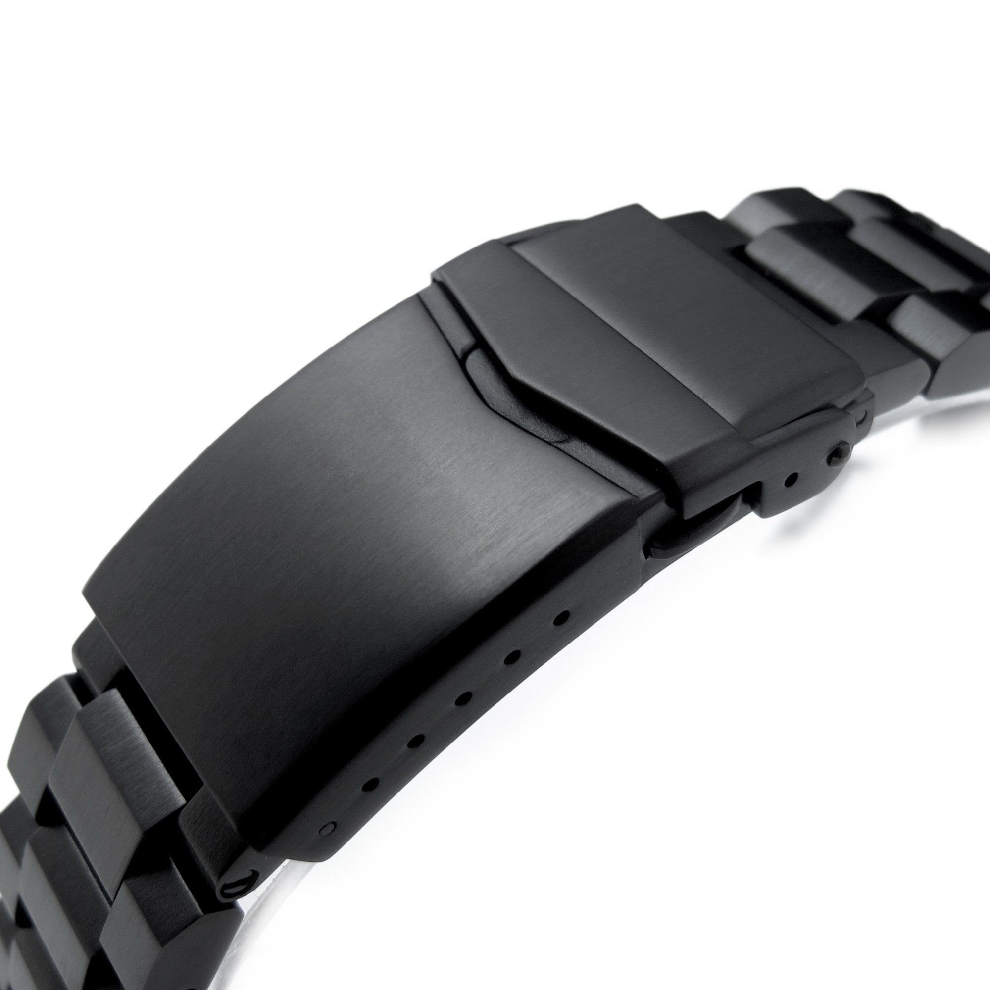 22mm Hexad Watch Band for Seiko Samurai SRPB51 SRPB09 SRPC93, Stainless Steel - Brushed (DLC) Black Coating, V Diver Clasp