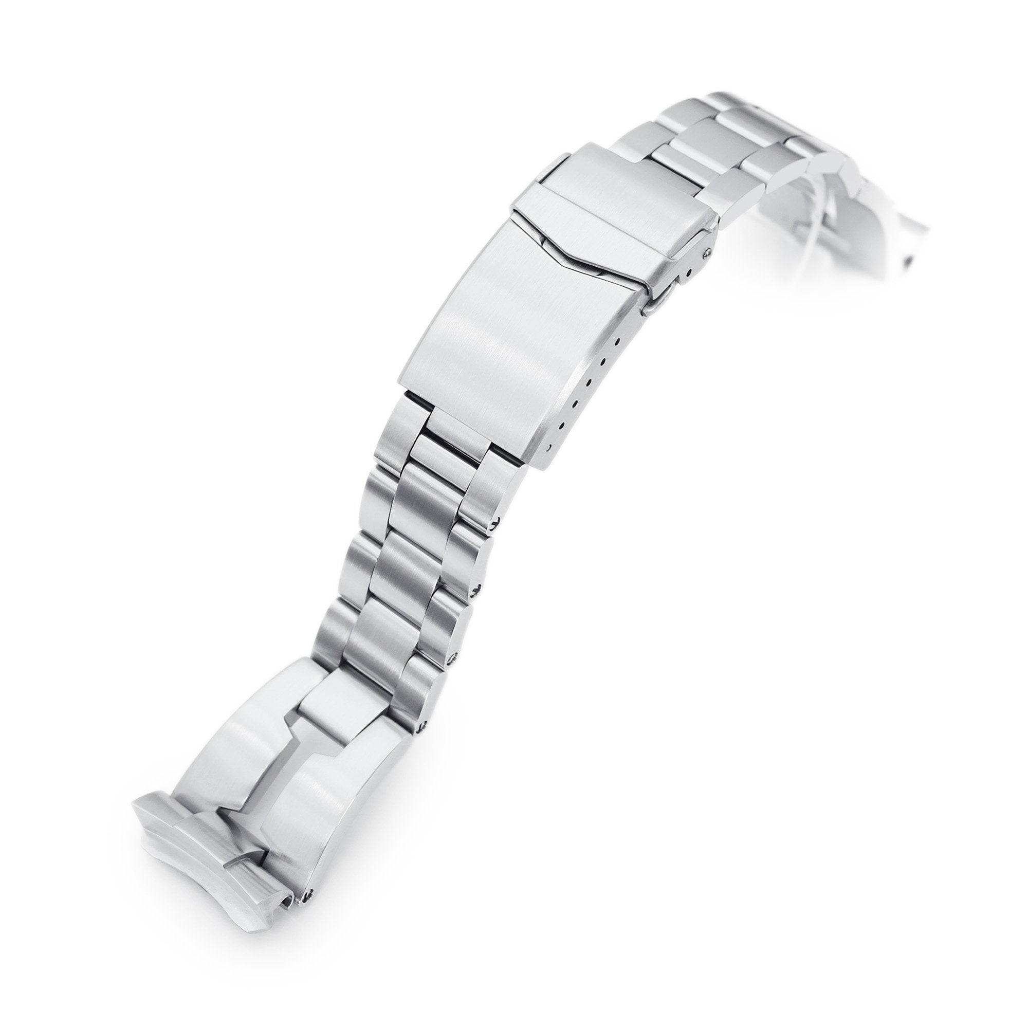 22mm Retro Shaver Blade Watch Band compatible with Seiko 6309-7040, 316L Stainless Steel Brushed V-Clasp