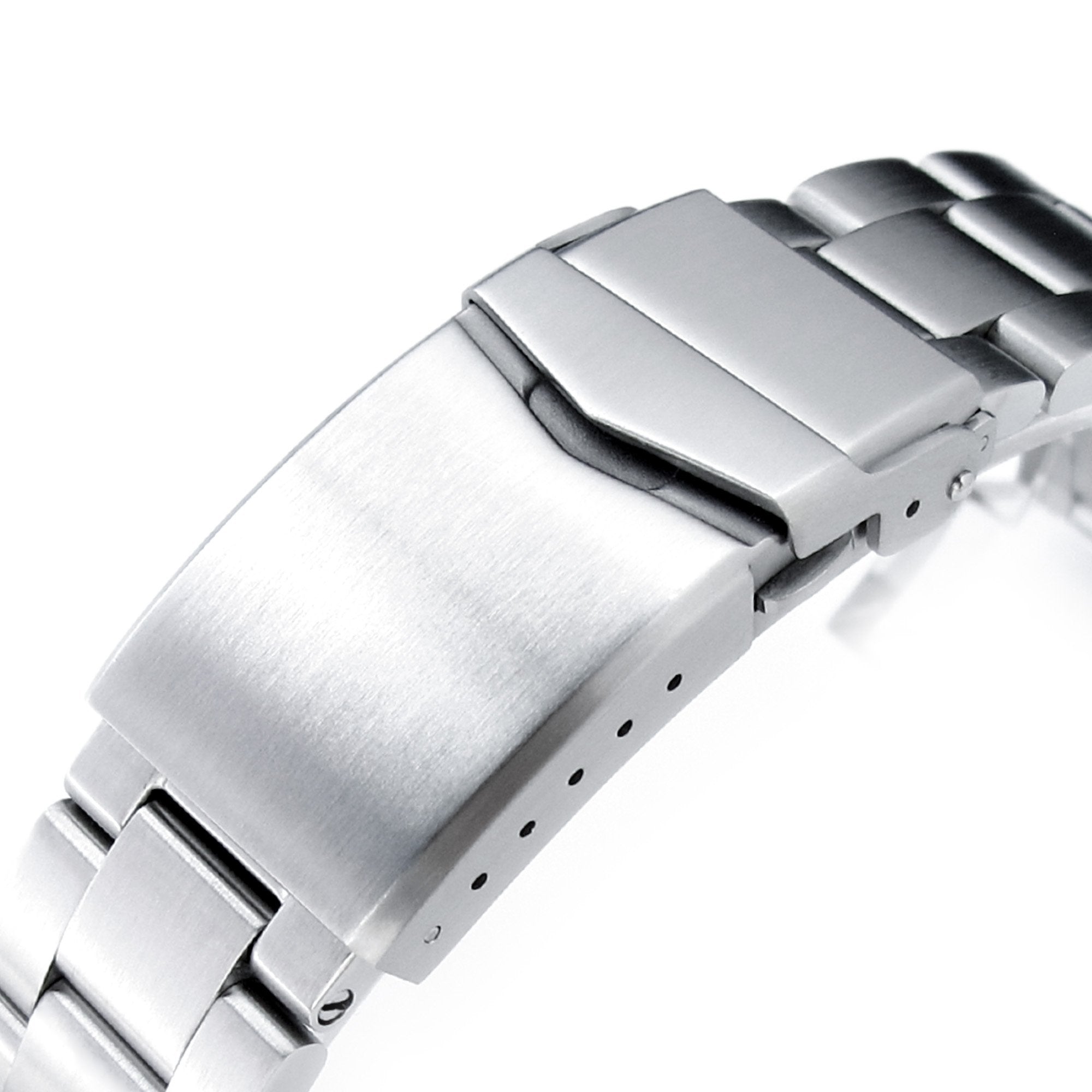 22mm Retro Shaver Blade Watch Band compatible with Seiko 6309-7040, 316L Stainless Steel Brushed V-Clasp