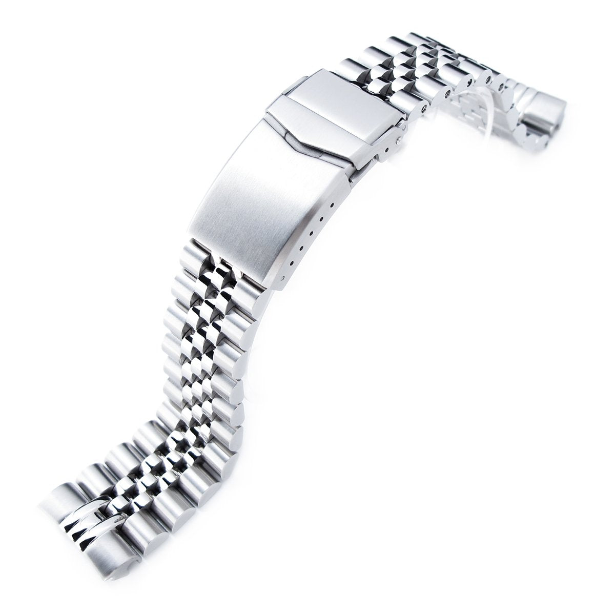 22mm Super-J Louis JUB Watch Band for Seiko New Turtles SRP777 SRP775 SRPA21 (PADI), Stainless Steel - Brushed, Polished Center Links, V Diver Clasp