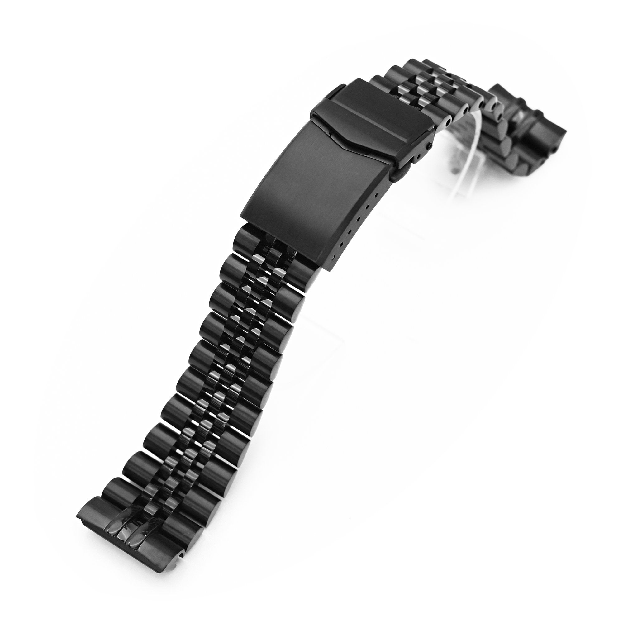 22mm Super-J Louis Watch Band compatible with Seiko Black Turtle SRPC49, 316L Stainless Steel Diamond-like Carbon (DLC coating) V-Clasp