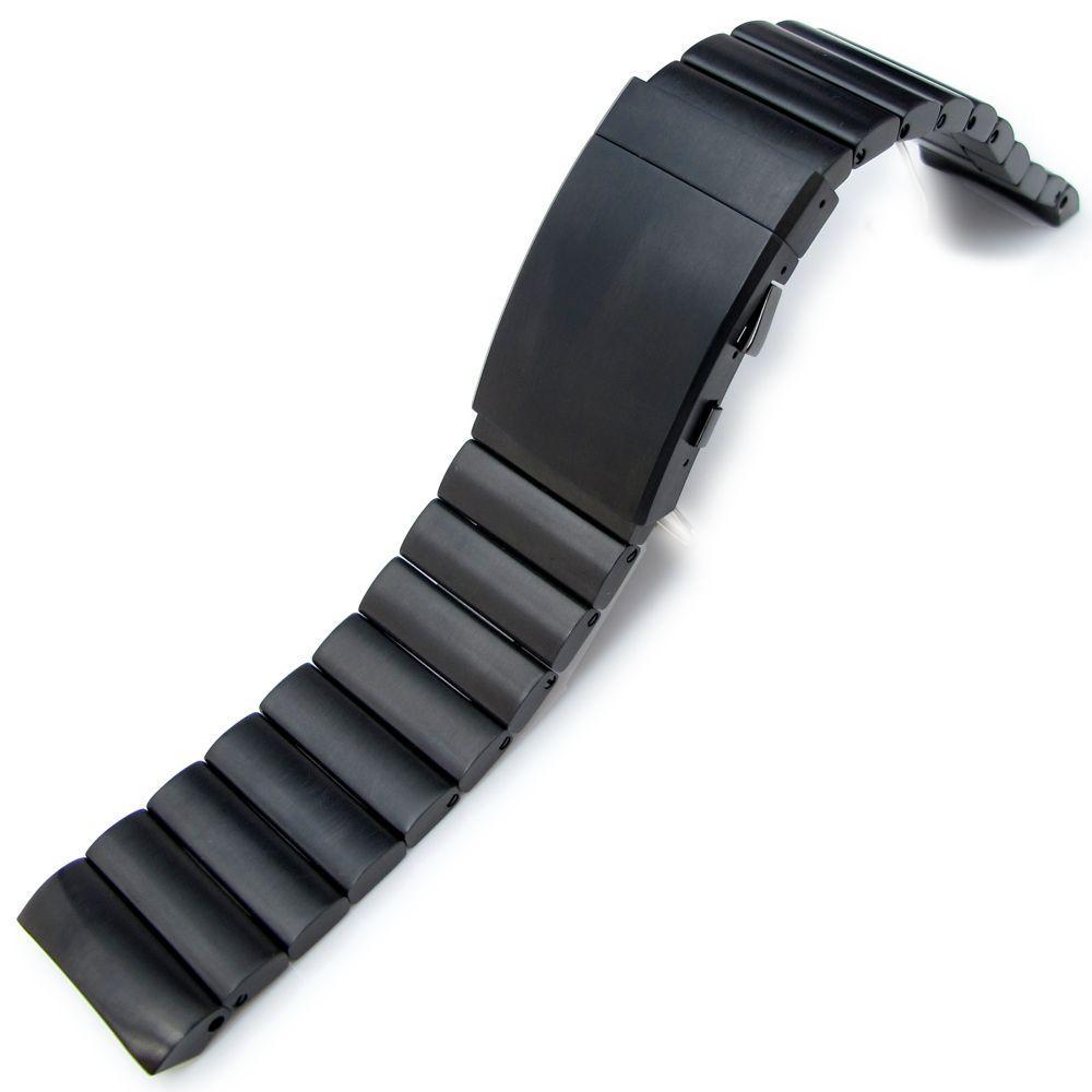 24mm Bandoleer Solid Replacement Watch Band for Panerai 44mm, 316L stainless Steel PVD Black