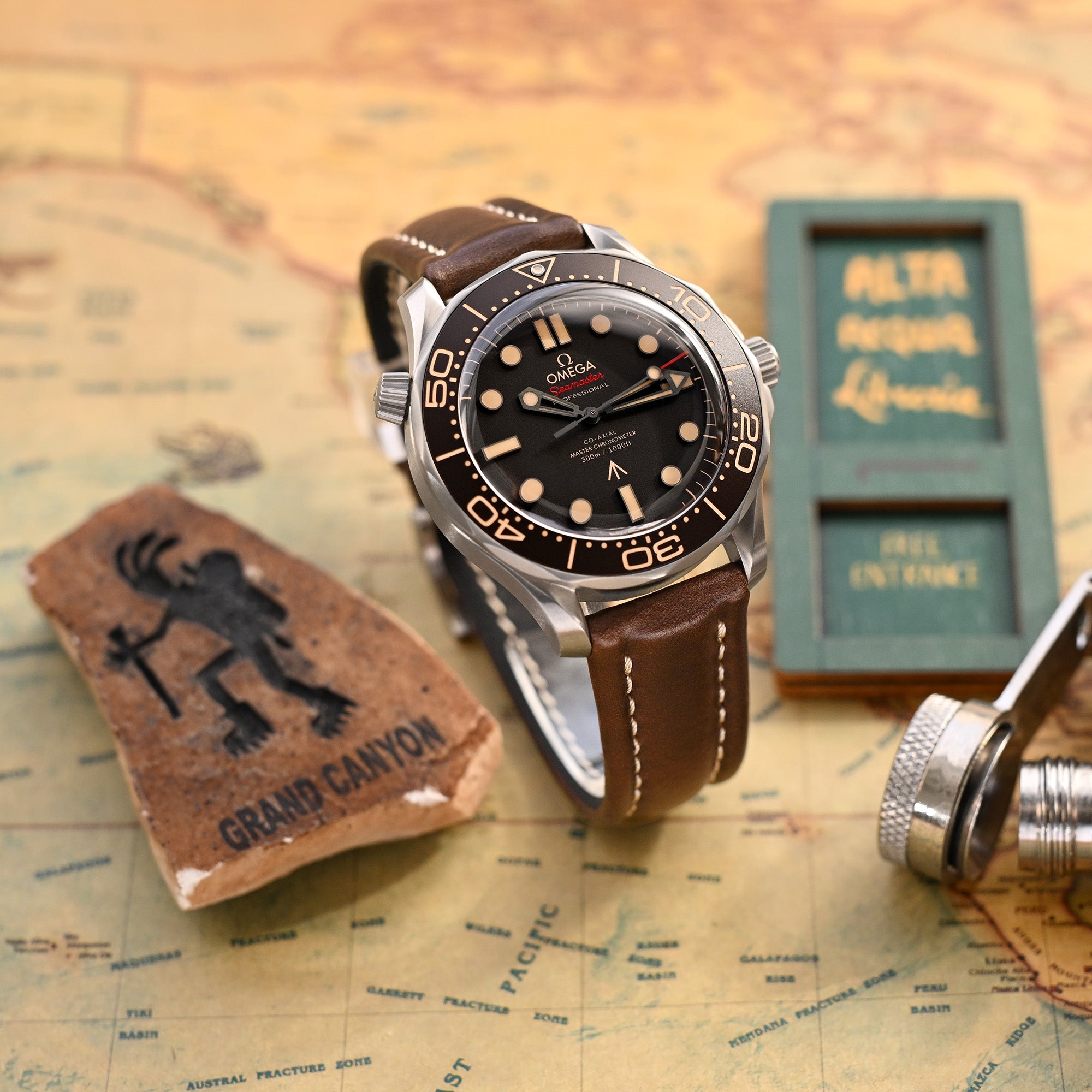 Aviator Style Quick Release Brown Horween Chromexcel Leather Watch Band 19mm, 20mm, 22mm or 23mm