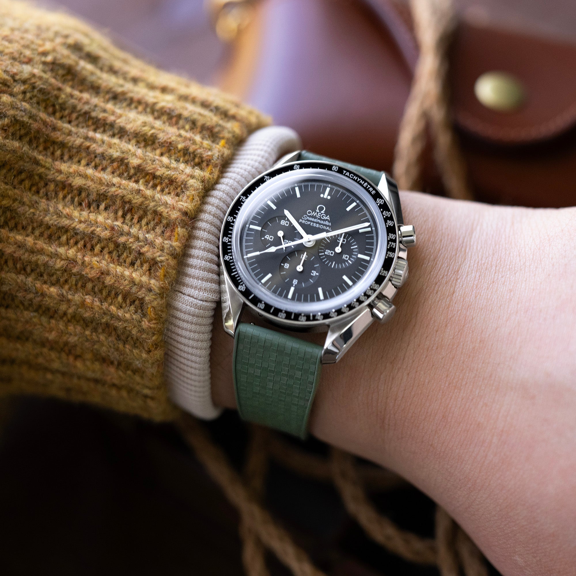 Quick Release FKM29 Military Green FKM Rubber watch strap