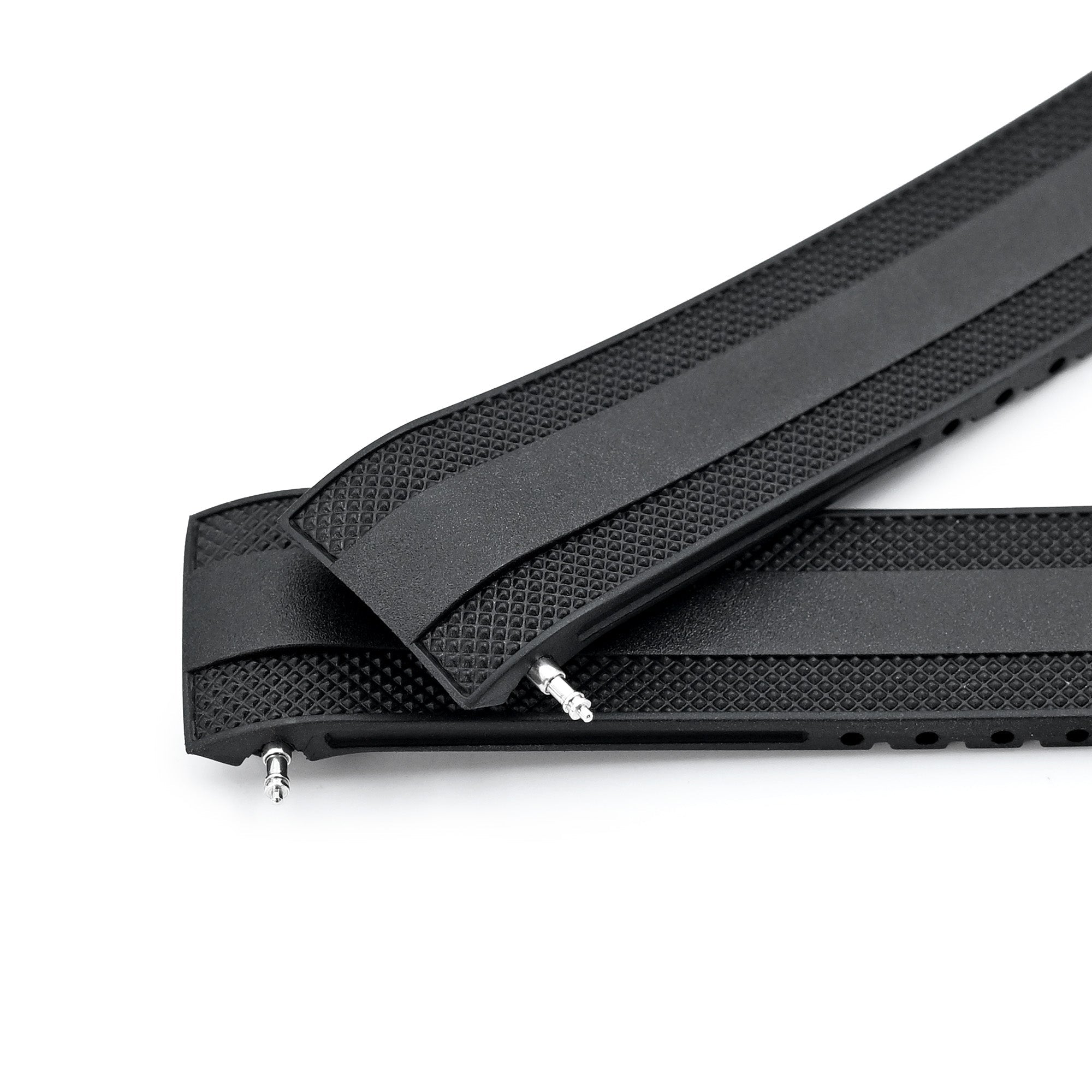 StrapXPro - Black SMX03A Rubber Strap compatible with Seiko Speedtimer SSC813 Series