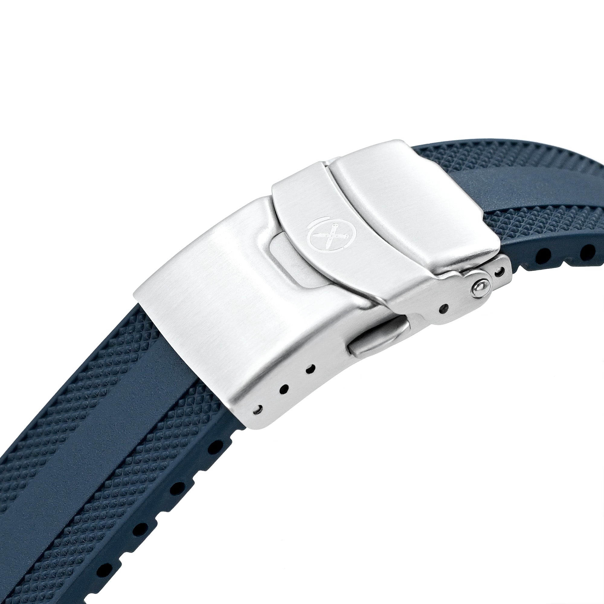 StrapXPro - Navy Blue SMX03A Rubber Strap compatible with Seiko Speedtimer SSC813 Series