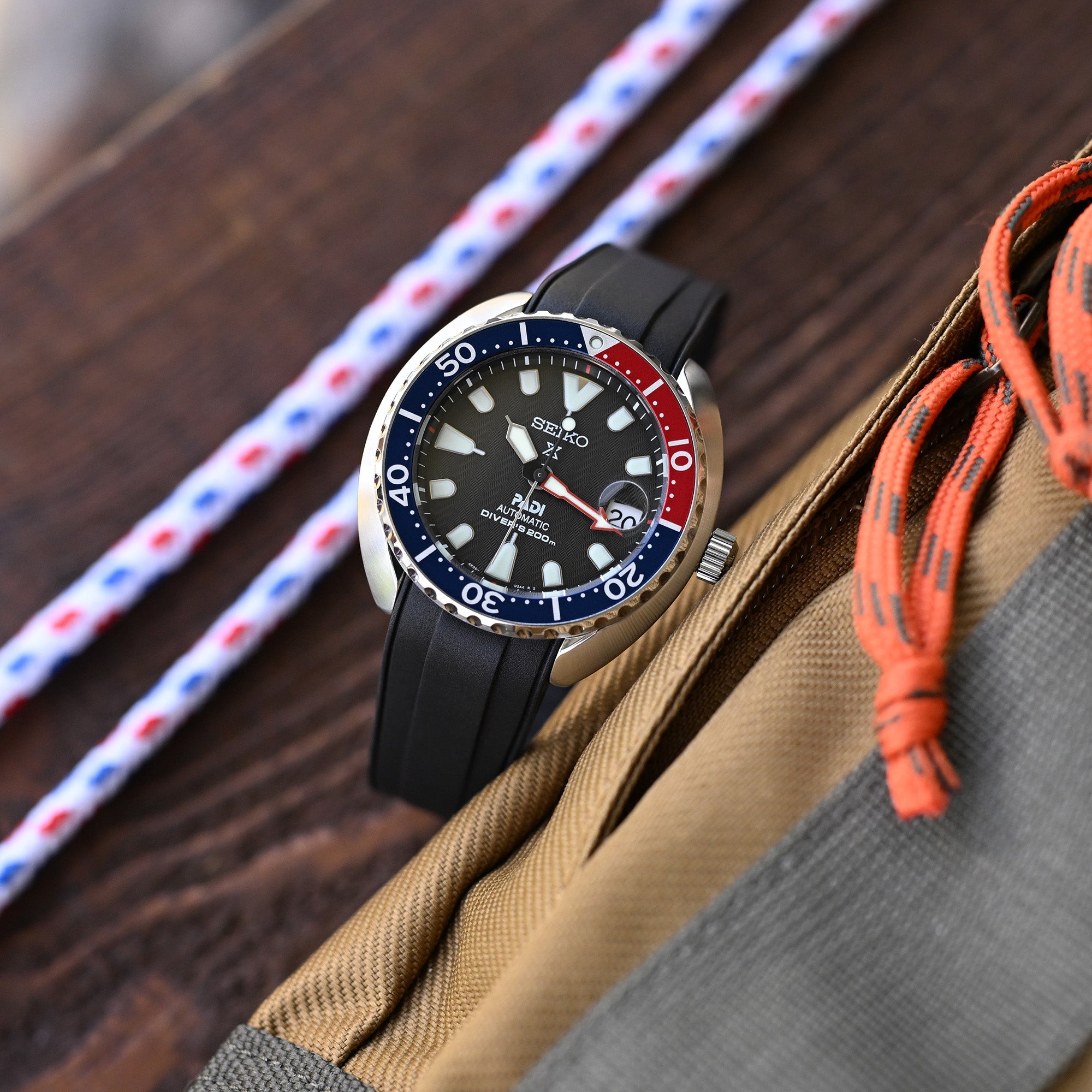 StrapXPro - SBX2B Rubber Strap for Seiko Prospex Mini Turtle Series SRPC35 SBDY109 SBDY085, Black