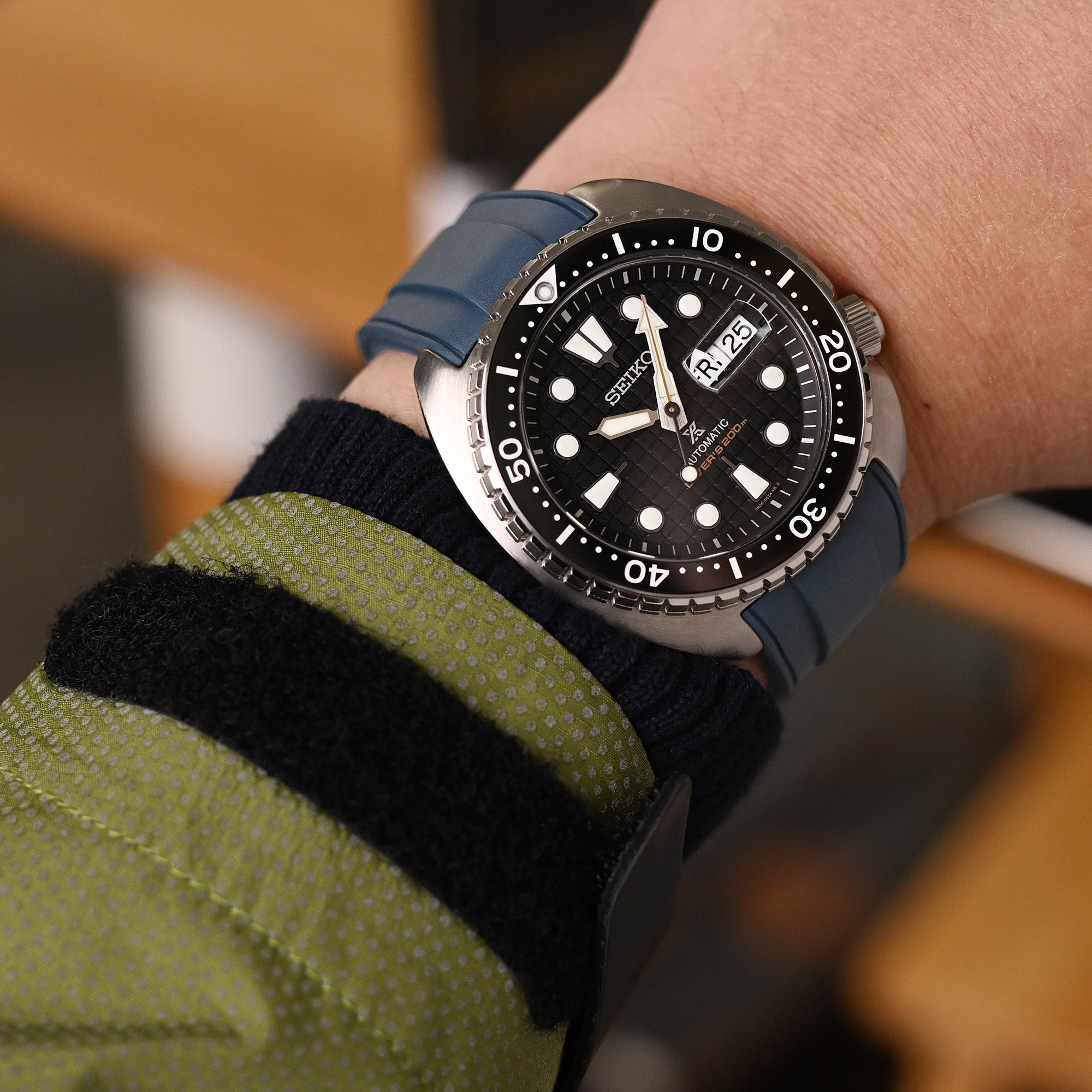 StrapXPro - STX1A Rubber Strap for Seiko Prospex New Turtles SRP777 and King Turtles SRPF77, Navy Blue